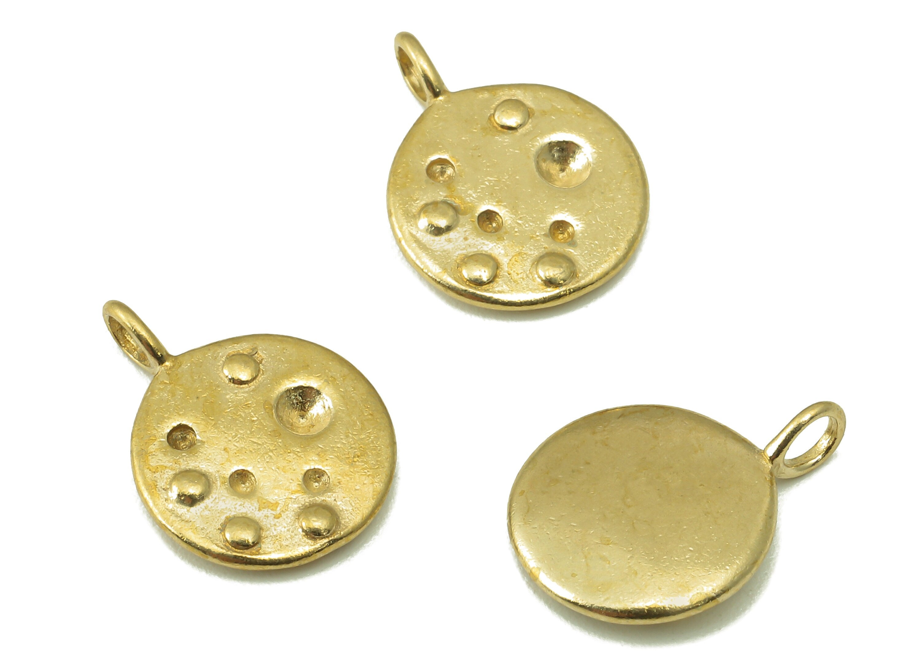 Raw Brass Round   Pendant-Raw Brass  Pendant Necklace Connector -Jewelry Making Supplies-15.9 x 11.69x 1.99mm-PP8390 - DOMEDBAZAAR