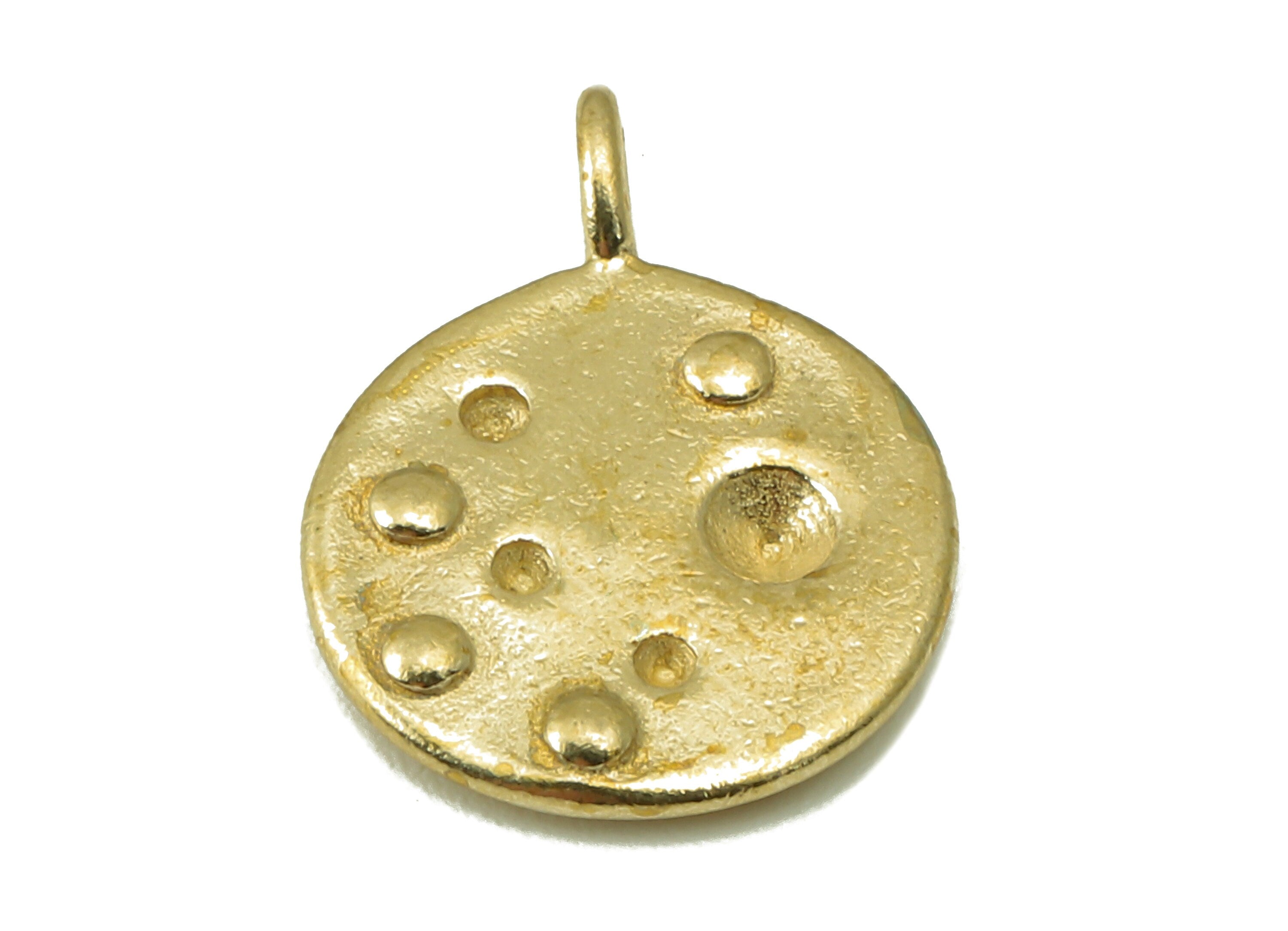 Raw Brass Round   Pendant-Raw Brass  Pendant Necklace Connector -Jewelry Making Supplies-15.9 x 11.69x 1.99mm-PP8390 - DOMEDBAZAAR
