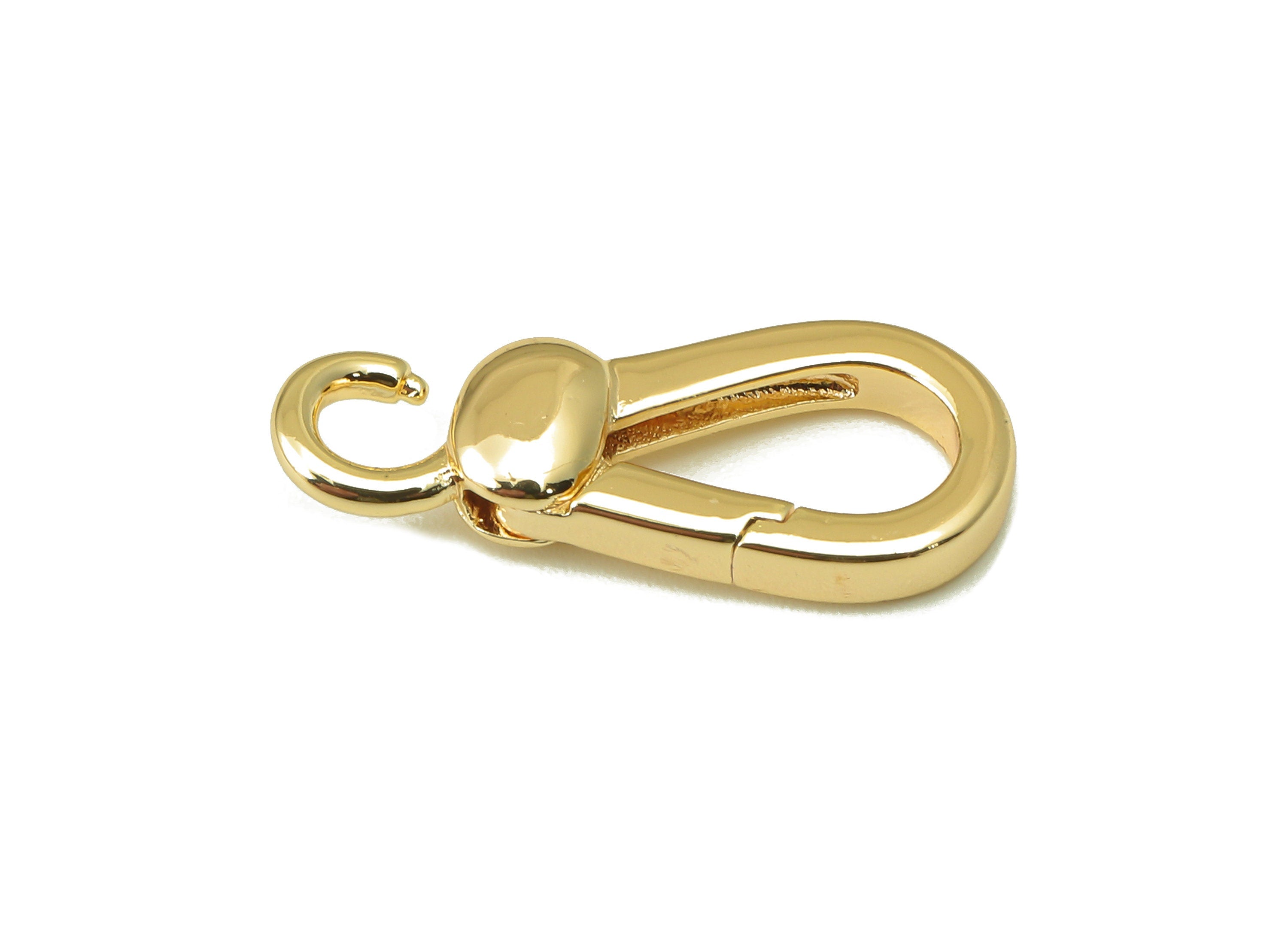 Brass Shaped Lobster Clasp- Brass Necklace Clasp-Chain Connector-18K Real Gold Plating-Jewelry Making-22.32 x 9.37 x 2.63mm- RGP6121 - DOMEDBAZAAR