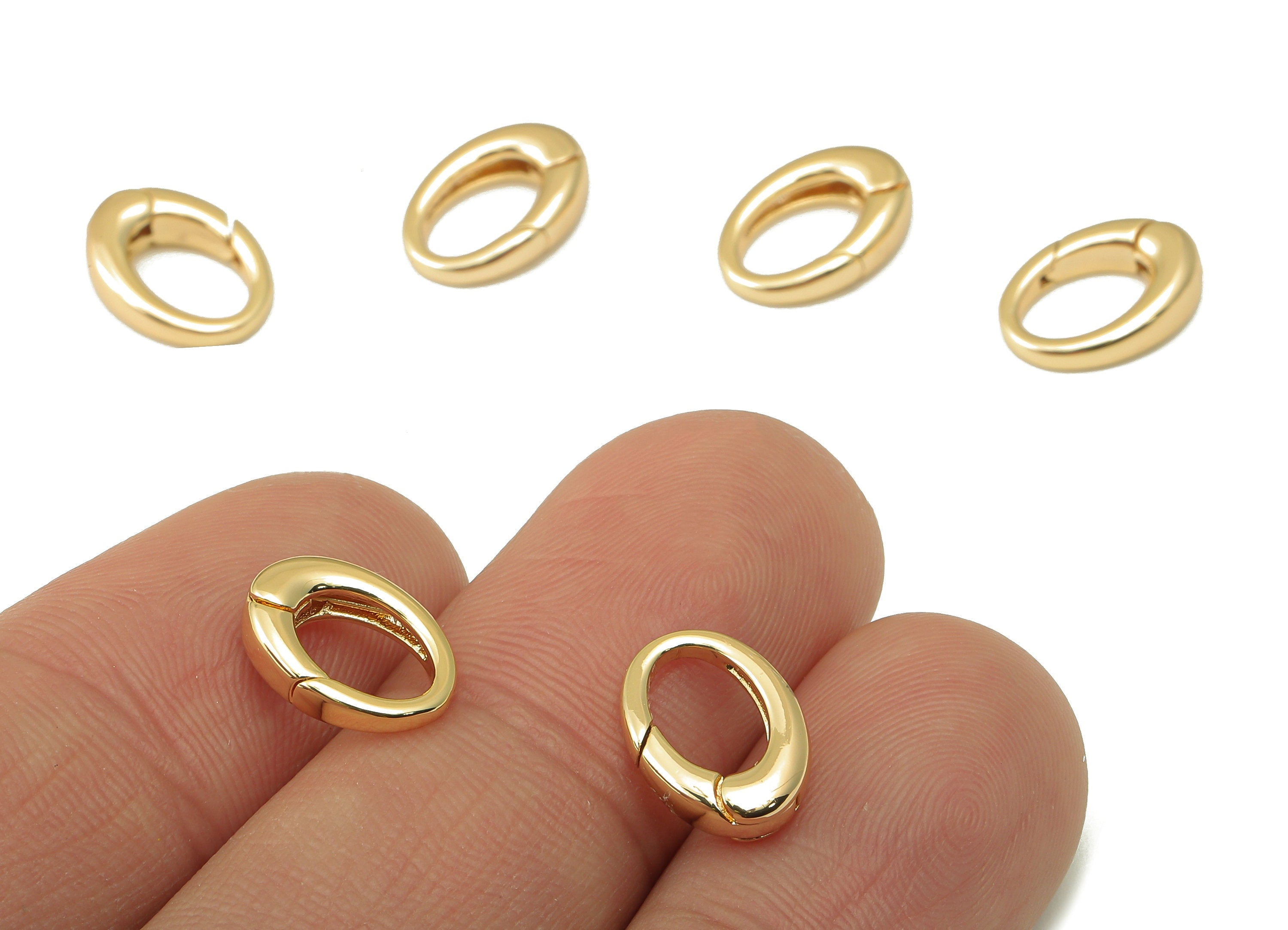 Brass Lobster Clasp-Brass Necklace Clasp-Chain Connector- O Shaped Clasp - 18K Real Gold Plating-Jewelry Making-11.84 x 7.25x 3.93mm-RGP6128 - DOMEDBAZAAR