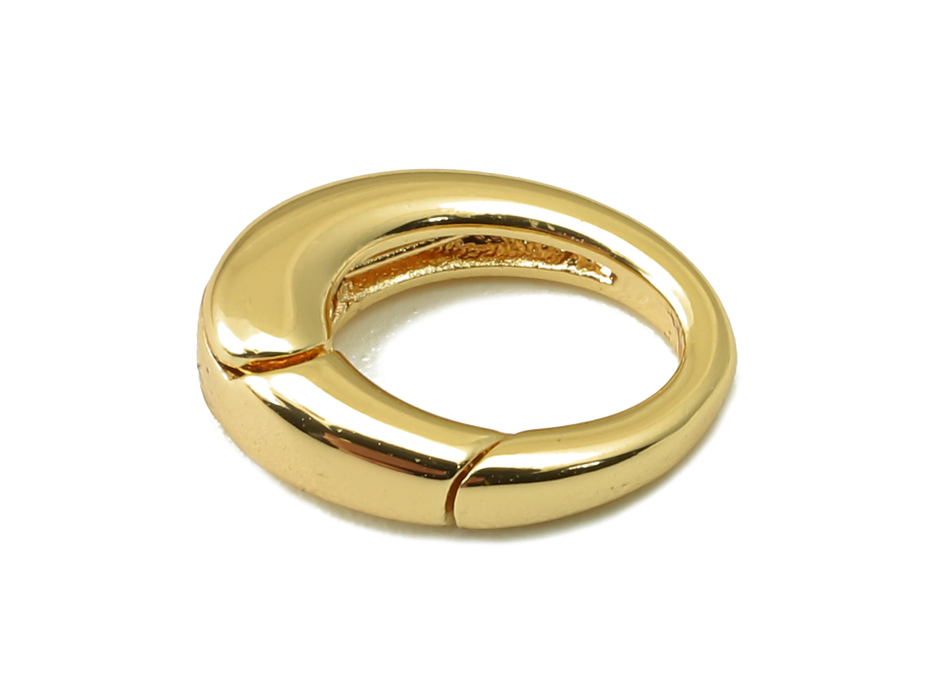 Brass Lobster Clasp-Brass Necklace Clasp-Chain Connector- O Shaped Clasp - 18K Real Gold Plating-Jewelry Making-11.84 x 7.25x 3.93mm-RGP6128 - DOMEDBAZAAR