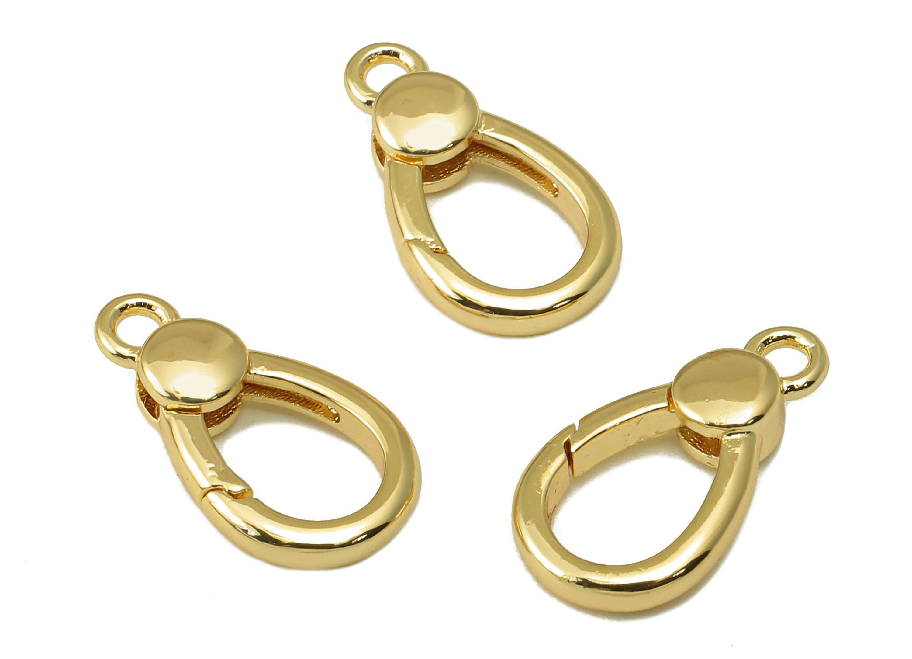 Brass Oval Shaped Lobster Clasp- Brass Necklace Clasp-Chain Connector-18K Real Gold Plating-Jewelry Making-13.45 x 8.23 x 4.03mm- RGP6130 - DOMEDBAZAAR