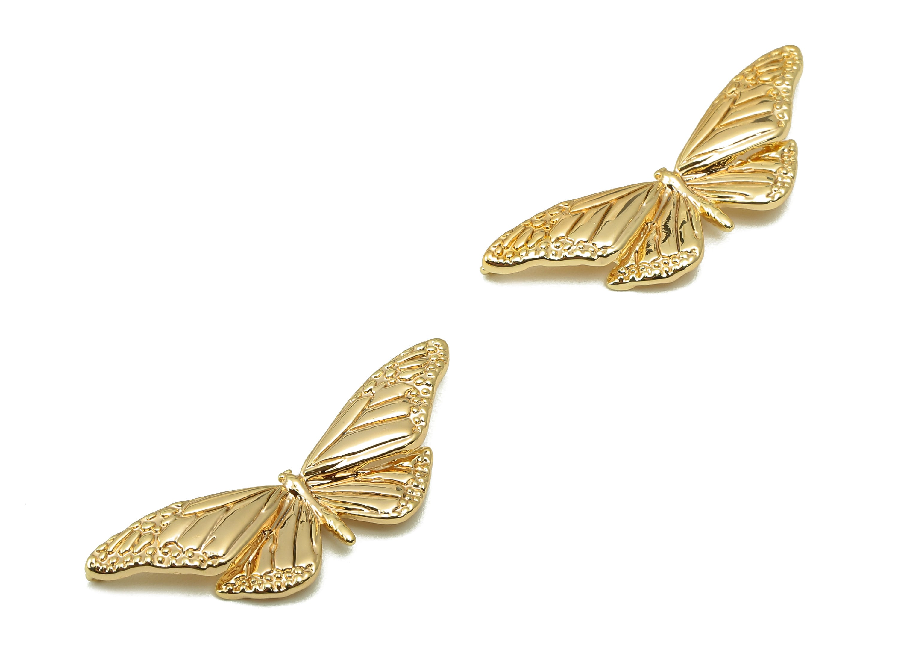 Brass Butterfly Earrings- Brass Butterfly Charm-Necklace Connector-Butterfly Necklace-Jewelry Supplies-33.87x 10.83x 1.49mm-RGP6139 - DOMEDBAZAAR