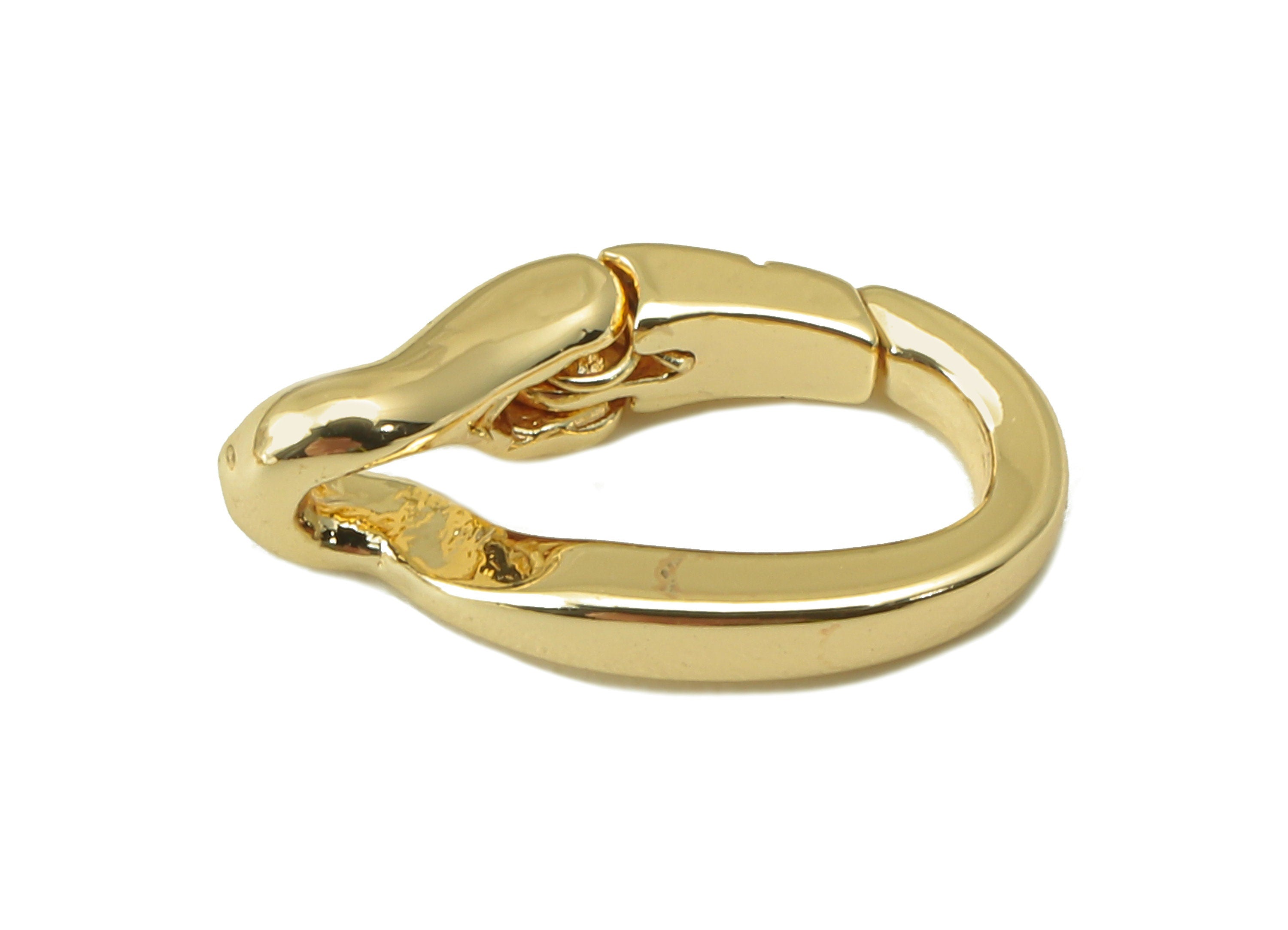 Brass Shaped Lobster Clasp-Brass Necklace Clasp-Chain Connector-18k real gold plated brass-13.13 x 7.05 x 1.84mm-RGP6142 - DOMEDBAZAAR