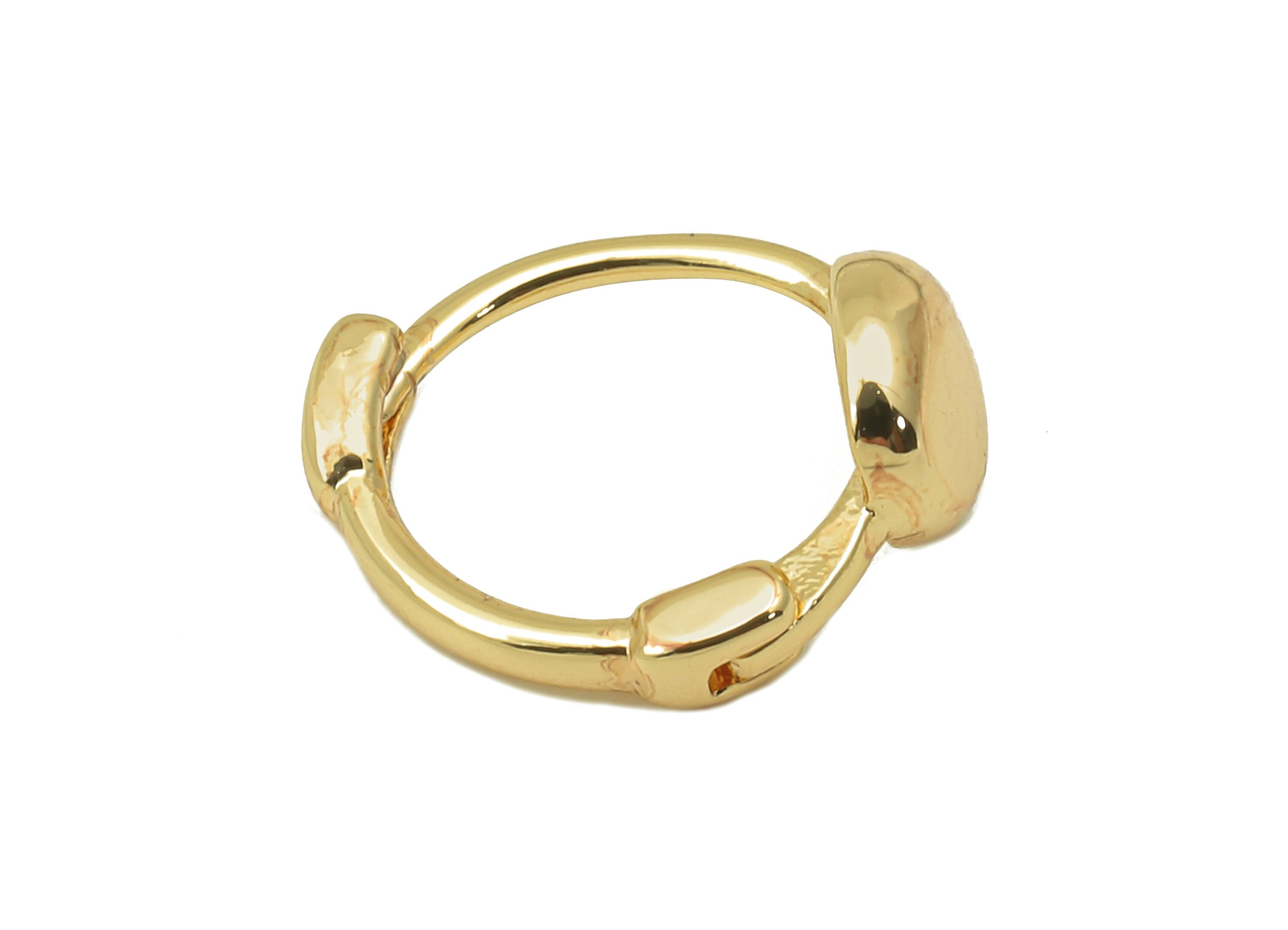 Brass Round Hoop Earring Huggie - Mini Circle Huggies - Small Hoop Earring - Huggie Hoop - 18K Real Gold Plating - 11.7x9.6x1.95mm- RGP6036 - DOMEDBAZAAR
