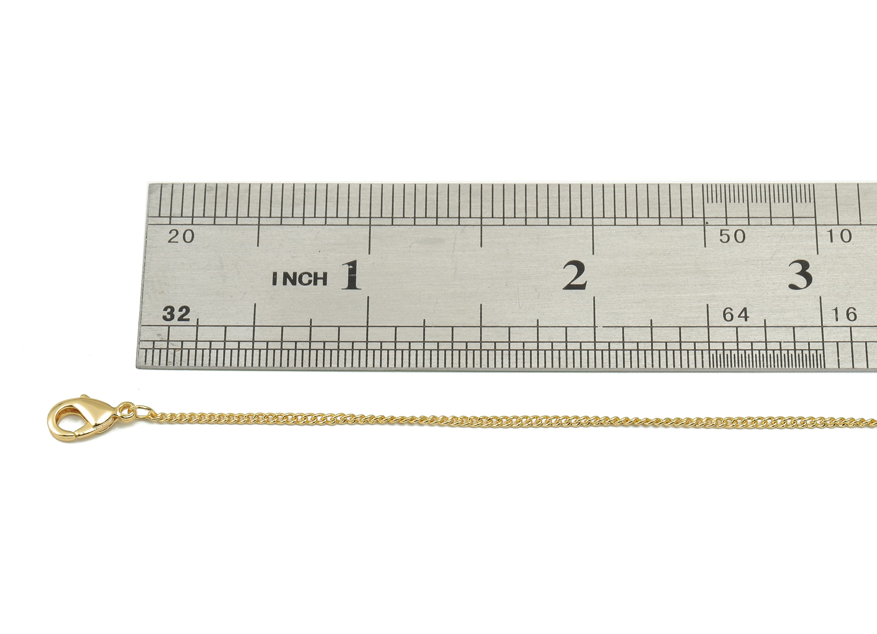 50cm Finished Chain - Mini Curb Chain -  Brass Curb Chain -For Necklace - 18K Real Gold Plating - 9.7 x 5.72 x 2.38mm-RGP6178 - DOMEDBAZAAR
