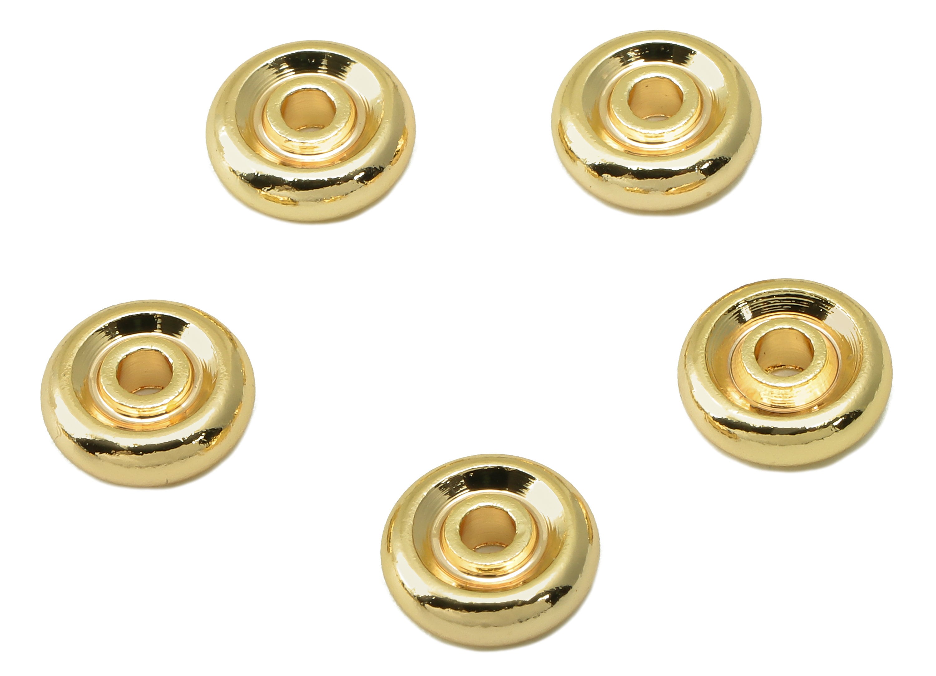 18K Color Gold Spacer Beads, Gold Disc Beads, Flat Rondelle Gold Disc, Gold  Heishi Beads 