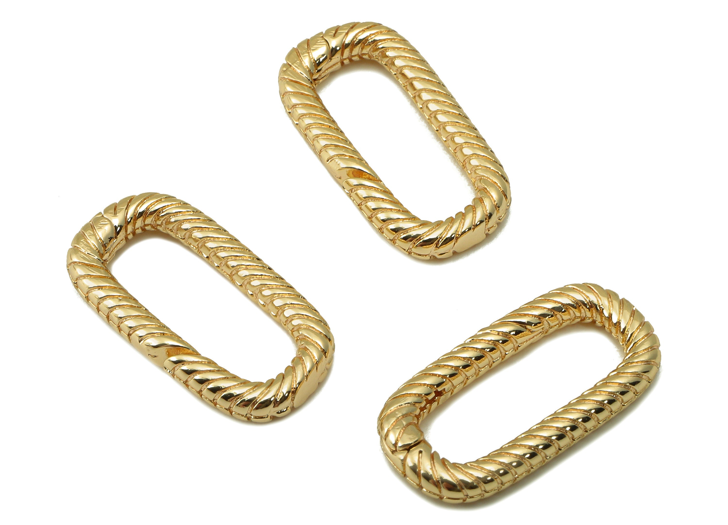 Brass Oval Clasp - Brass Ellipse Clasp - Spiral Parrot Clasp - Earring Clasp - 18K Real Gold Plating - Jewelry Making-17.6x9x2.5mm - RGP6662 - DOMEDBAZAAR