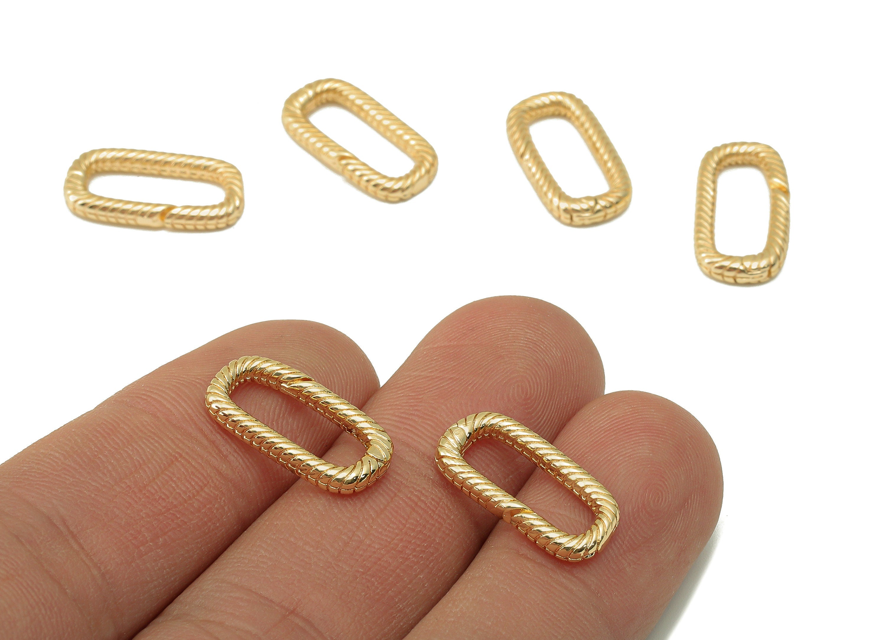 Brass Oval Clasp - Brass Ellipse Clasp - Spiral Parrot Clasp - Earring Clasp - 18K Real Gold Plating - Jewelry Making-17.6x9x2.5mm - RGP6662 - DOMEDBAZAAR
