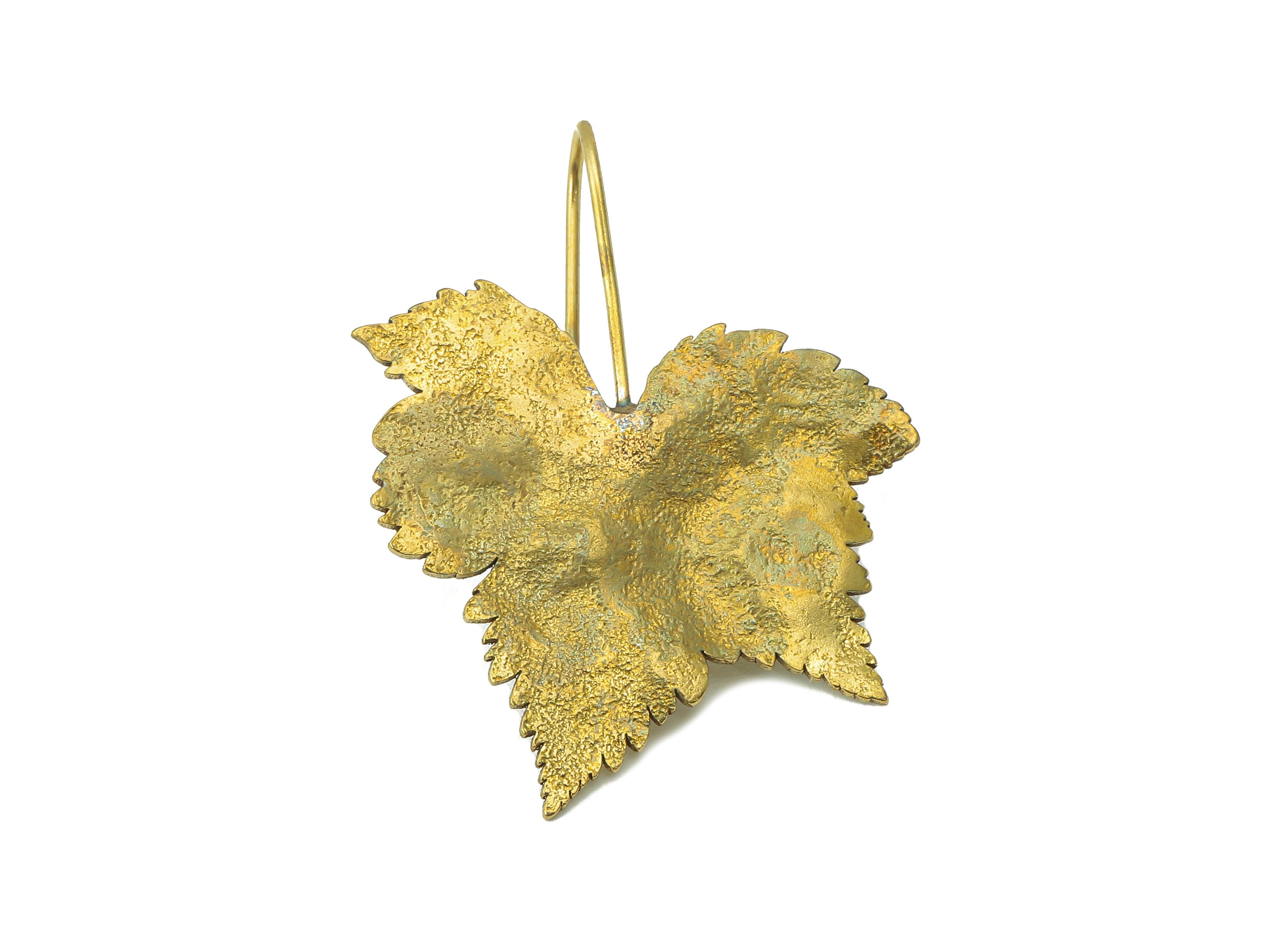Raw Brass Maple Plane Ear Wires Earring - Brass Leaf Hook Earring -Textured Botanical Earring Hook - 33.43x 25.71x 1.5mm - PP8252 - DOMEDBAZAAR