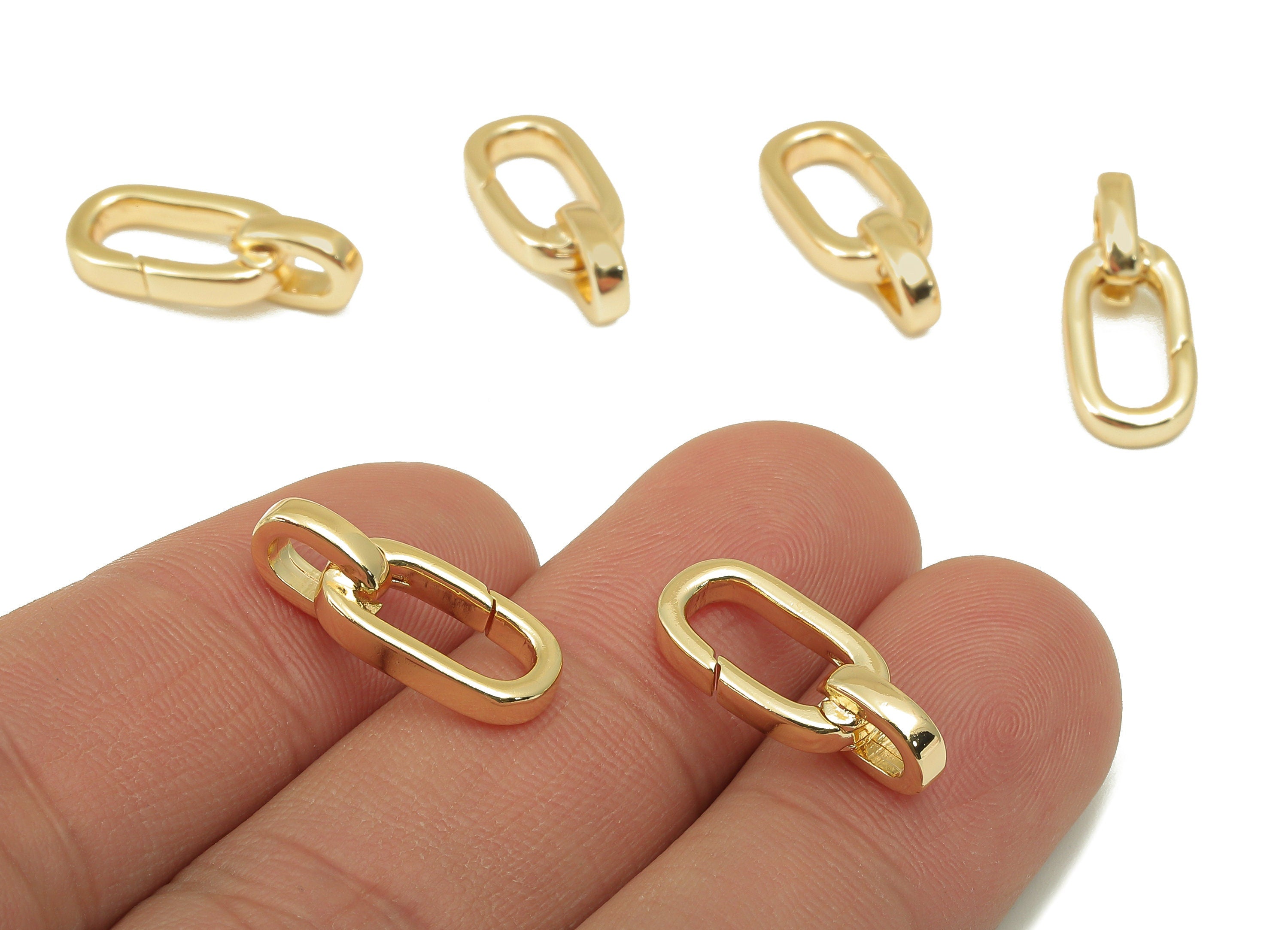 Brass Lobster Clasp - Brass Semi Lobster Clasp - Parrot Clasp With Hoop - 18K Real Gold Plating - Jewelry Making - 19.2x7.93x 2.6mm- RGP6611 - DOMEDBAZAAR