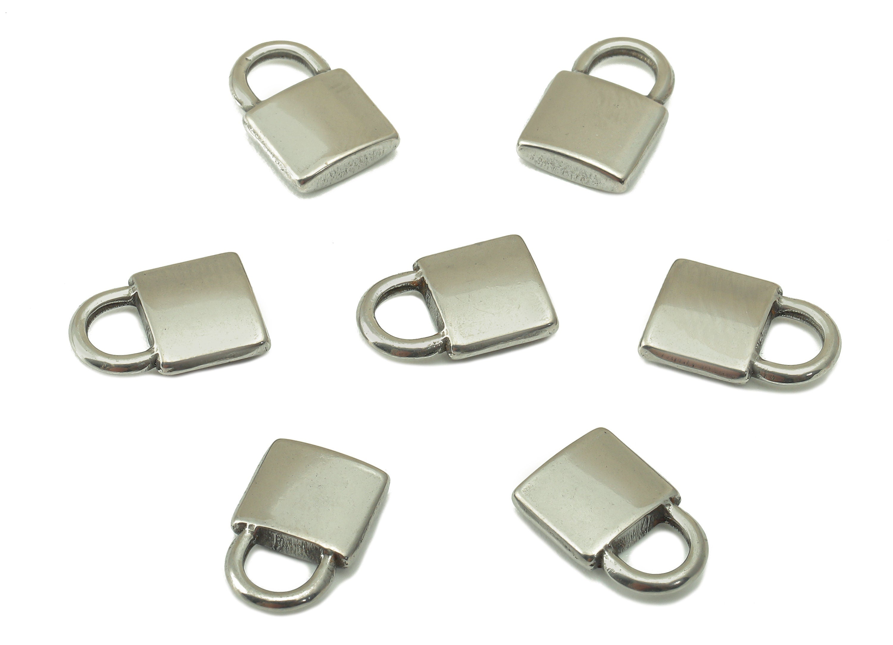 Stainless Steel Lock Earring Charm - Steel Fetter Earring Charm - 304 Stainless Steel - Steel Padlock Charm -12.27x 8.33x 2.57mm - SS1440 - DOMEDBAZAAR
