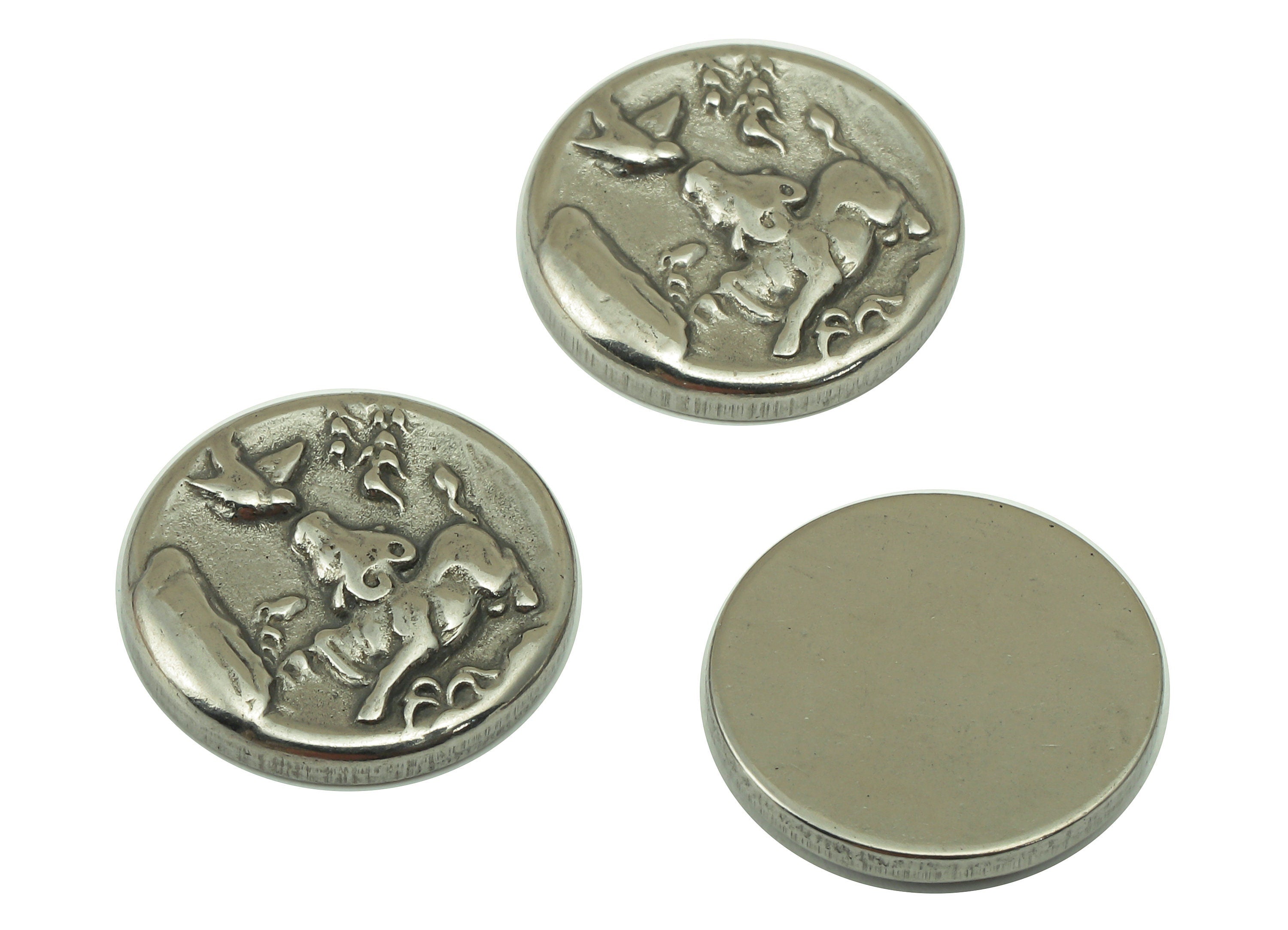 Stainless Steel Cow Earring - Steel Round Disc Bird Earring - 304 Stainless Steel- For Earring - Steel Leaf -15x15x 1.93mm - SS1445 - DOMEDBAZAAR