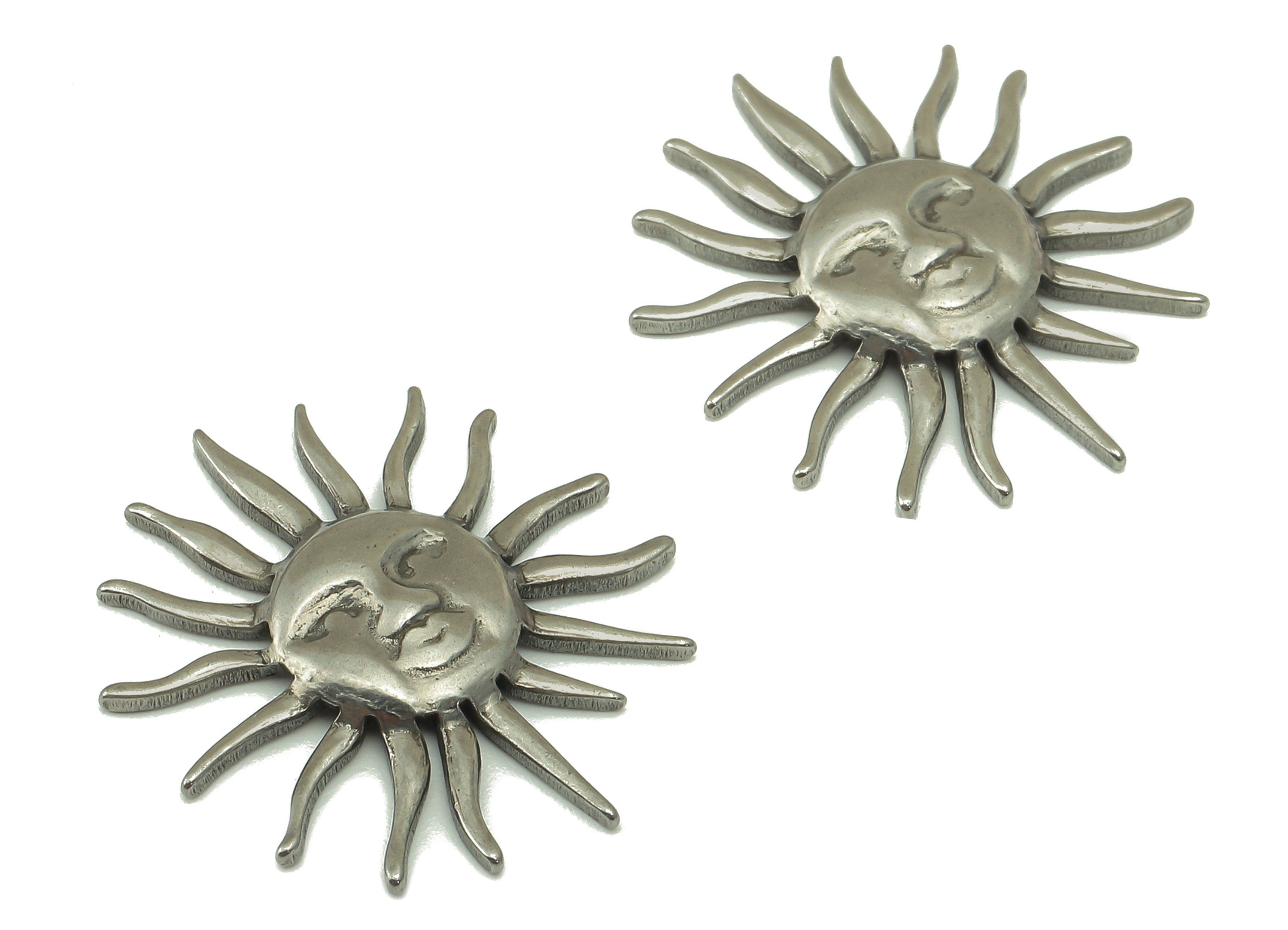 Stainless Steel Sun Earring - Steel Sunface Figure - 304 Stainless Steel - Steel Sunshine Pendant -21.93x 21.93x 2.34mm - SS1452 - DOMEDBAZAAR