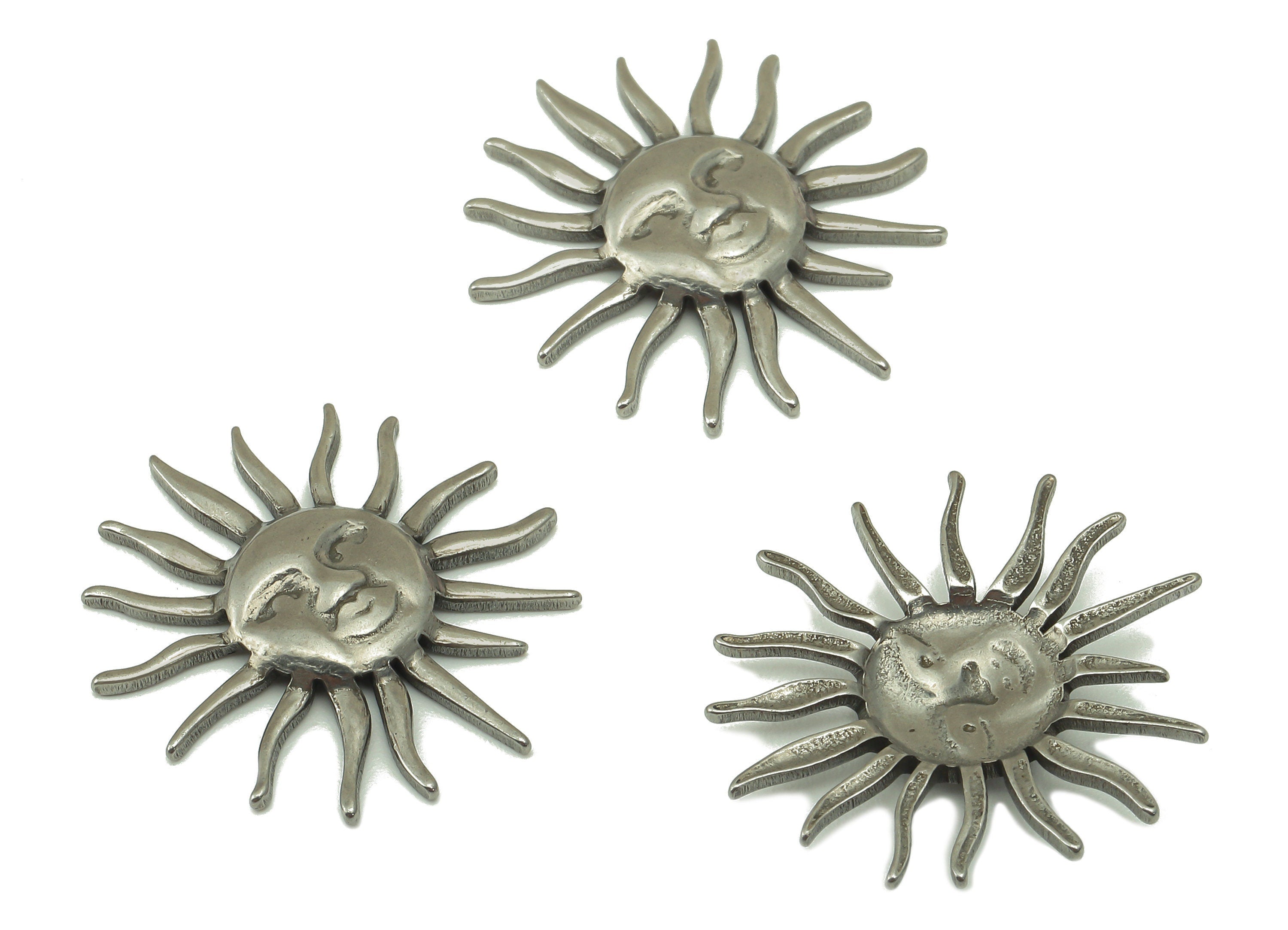 Stainless Steel Sun Earring - Steel Sunface Figure - 304 Stainless Steel - Steel Sunshine Pendant -21.93x 21.93x 2.34mm - SS1452 - DOMEDBAZAAR