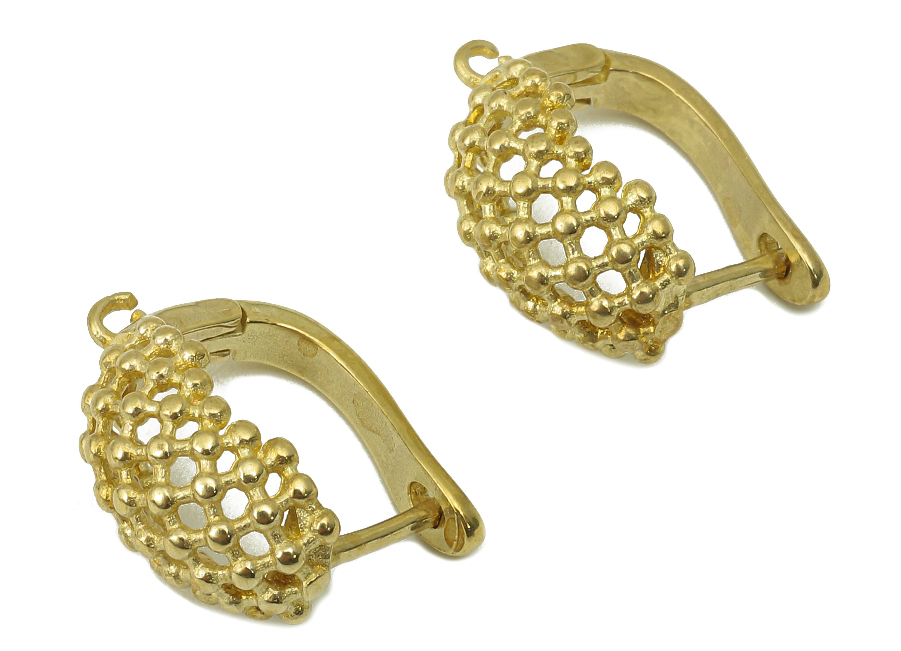 Raw Brass Hole Loop Earring - Hollow Clasp Hoop Earring - Clasp Hoop Earring-Huggie Hoop Earring - Jewelry Making -16.88x14.55x1.83mm-PP8263 - DOMEDBAZAAR