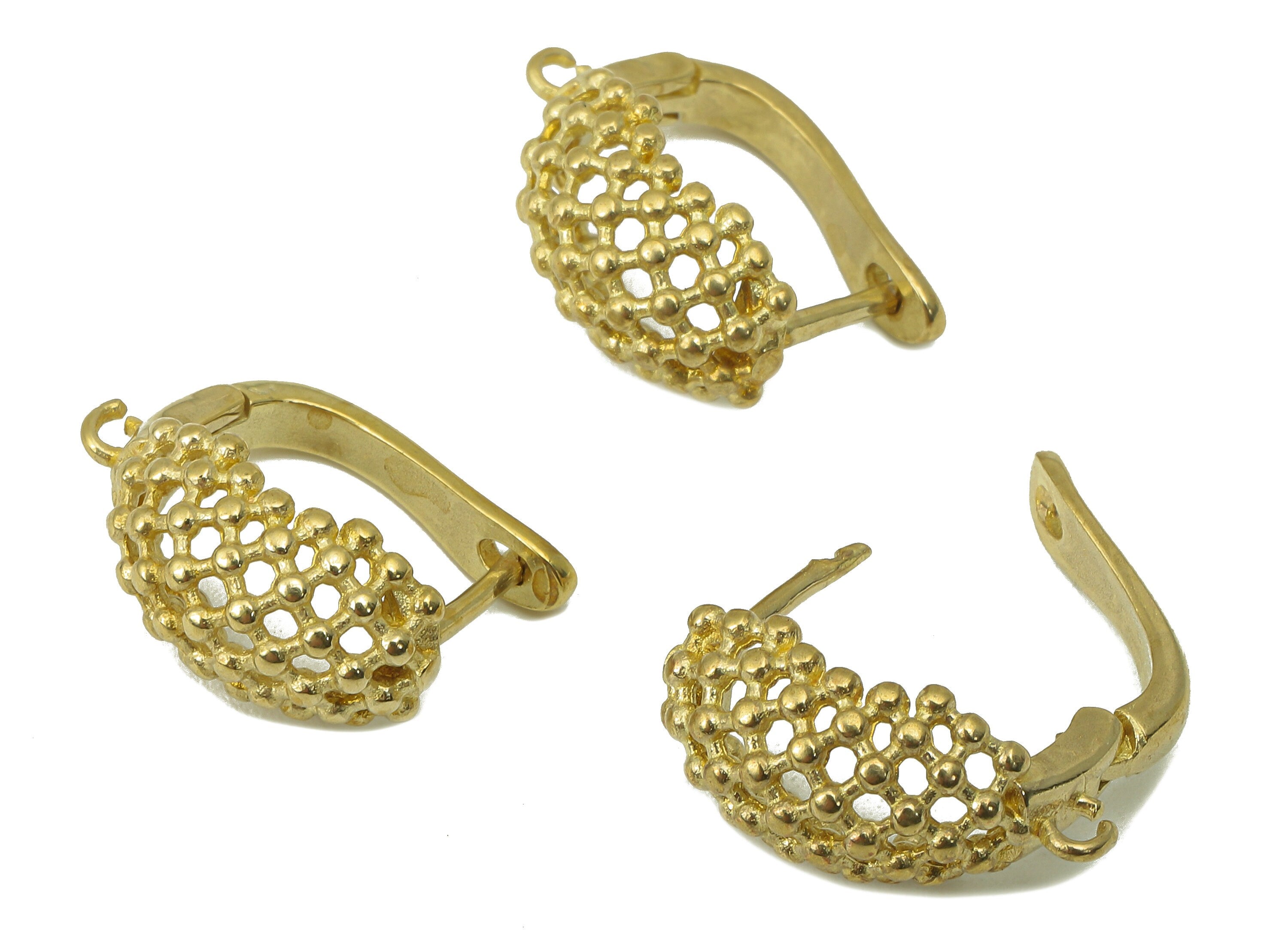 Raw Brass Hole Loop Earring - Hollow Clasp Hoop Earring - Clasp Hoop Earring-Huggie Hoop Earring - Jewelry Making -16.88x14.55x1.83mm-PP8263 - DOMEDBAZAAR