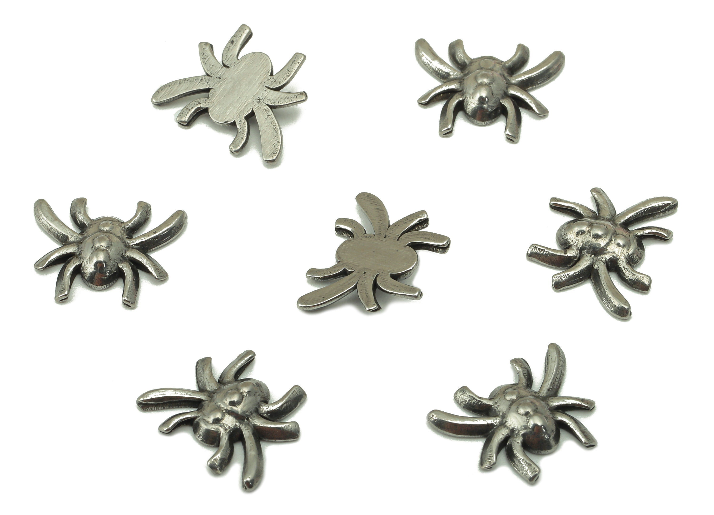 Stainless Steel Spider Earring Charm - Steel Mini Spider Charm - 304 Stainless Steel -Steel Animal Charm -10.41x 12.72 x 1.87mm - SS1456 - DOMEDBAZAAR