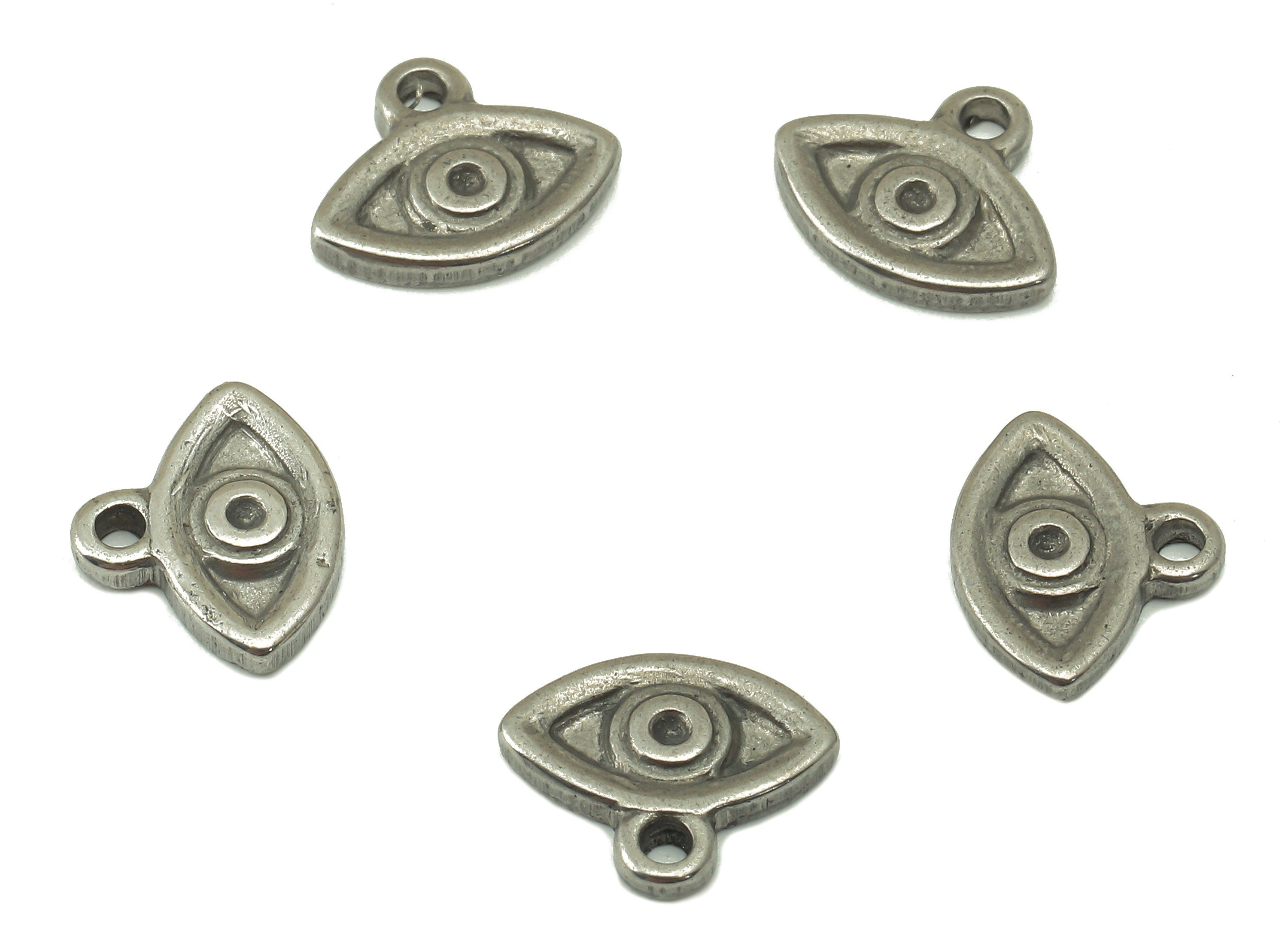 Stainless Steel Eye Earring Charm - Steel Mini Eye Charm - 304 Stainless Steel -Steel Eye Charm -10.6 x 8.7 x 1.61mm - SS1458 - DOMEDBAZAAR