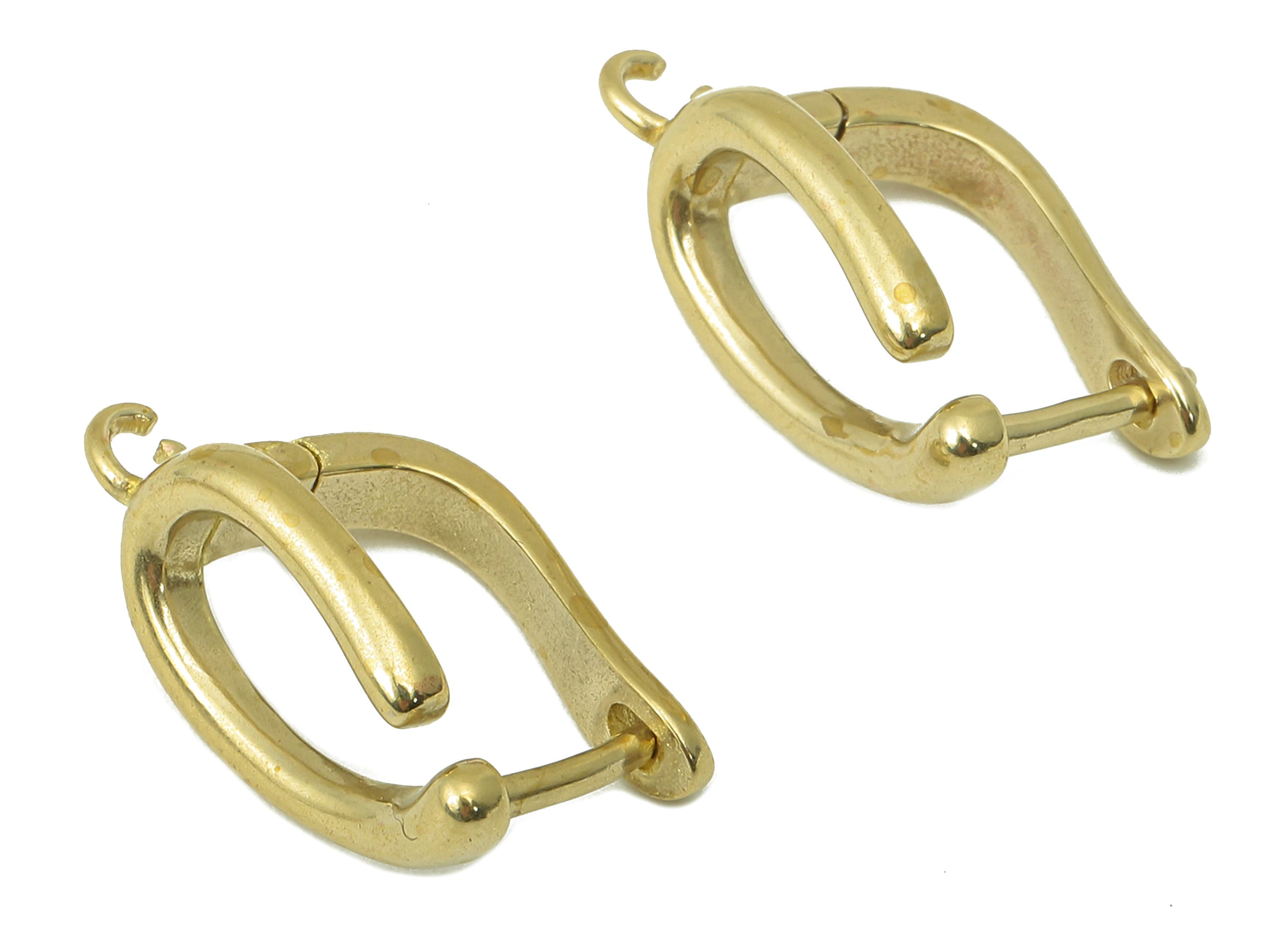 Raw Brass Irregular Clasp Hoop Earring - Brass Hole Loop Earring - Clasp Hoop Earring With Loop -19.82x 11.6x 1.81mm- PP8265 - DOMEDBAZAAR