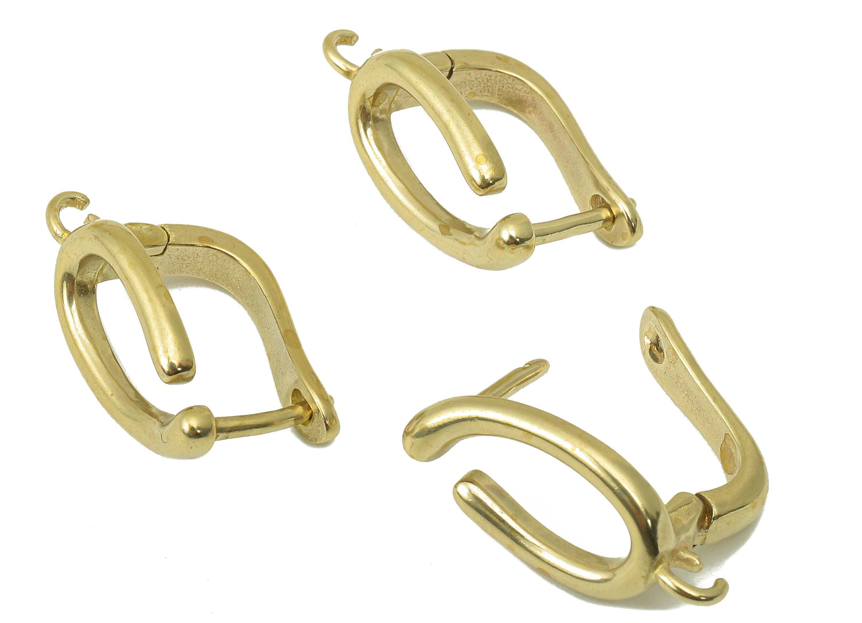 Raw Brass Irregular Clasp Hoop Earring - Brass Hole Loop Earring - Clasp Hoop Earring With Loop -19.82x 11.6x 1.81mm- PP8265 - DOMEDBAZAAR