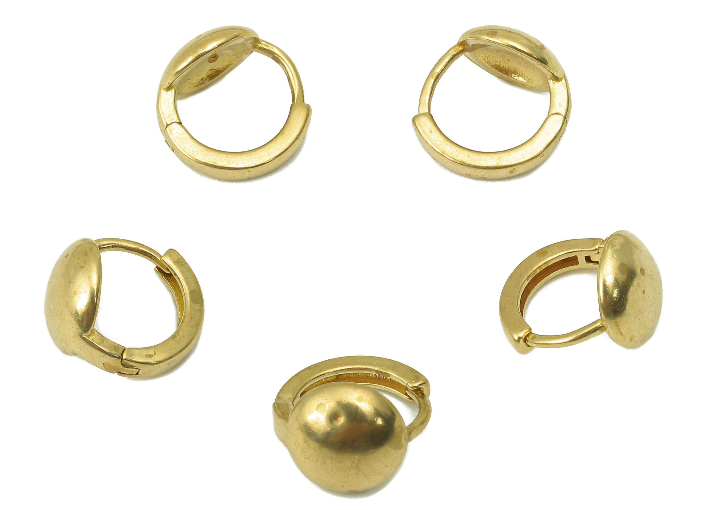 Raw Brass Round Hoop Earring Huggie - Mini Circle Huggies with Open Ring - Small Hoop Earrings - Huggie Hoop -10.95x 10.77x 1.71mm- PP8277 - DOMEDBAZAAR