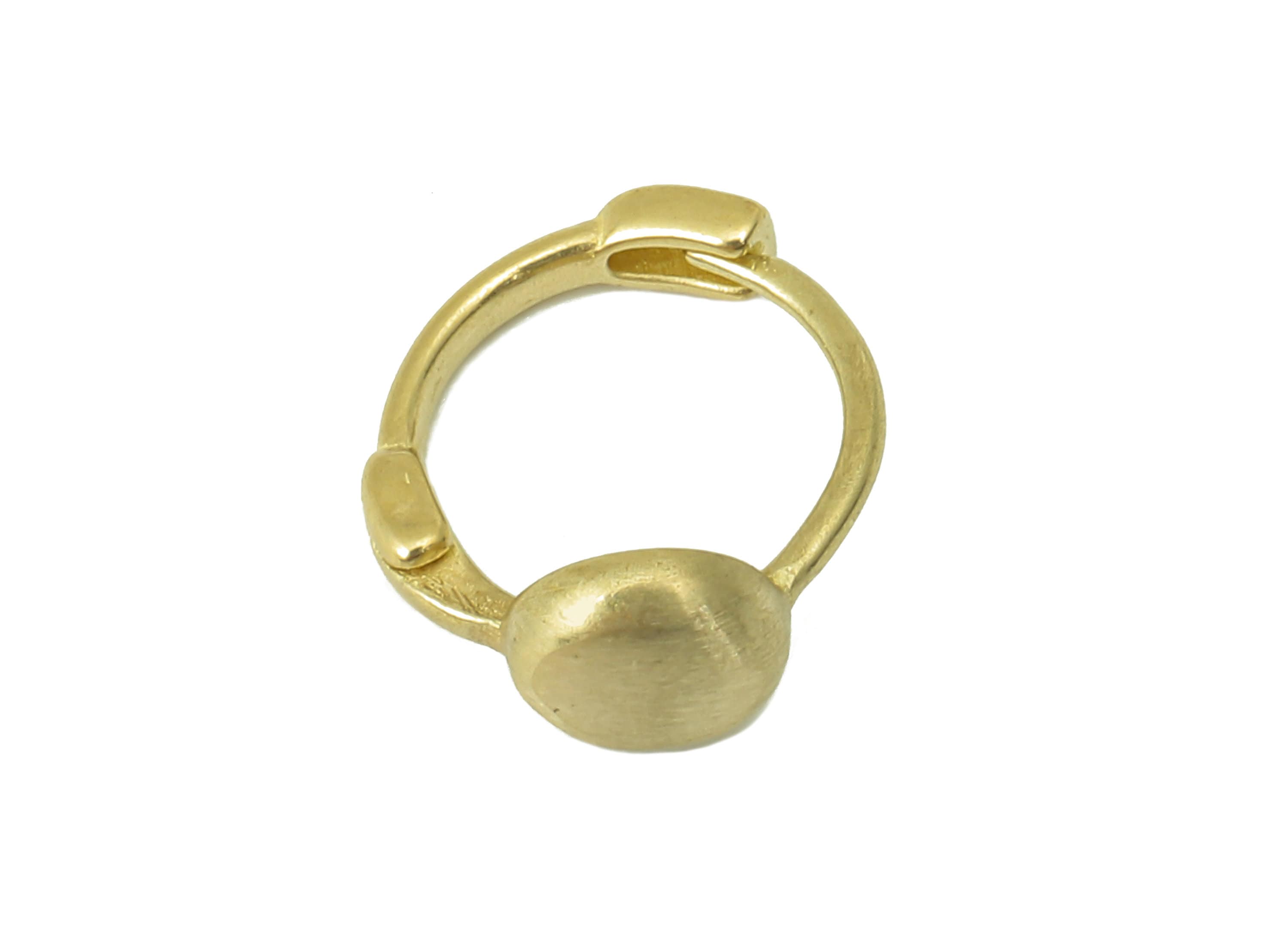 Raw Brass Round Hoop Earring Huggie - Mini Circle Huggies with Open Ring - Small Hoop Earrings - Huggie Hoop -11.12x 9.55x 0.82mm- PP8281 - DOMEDBAZAAR