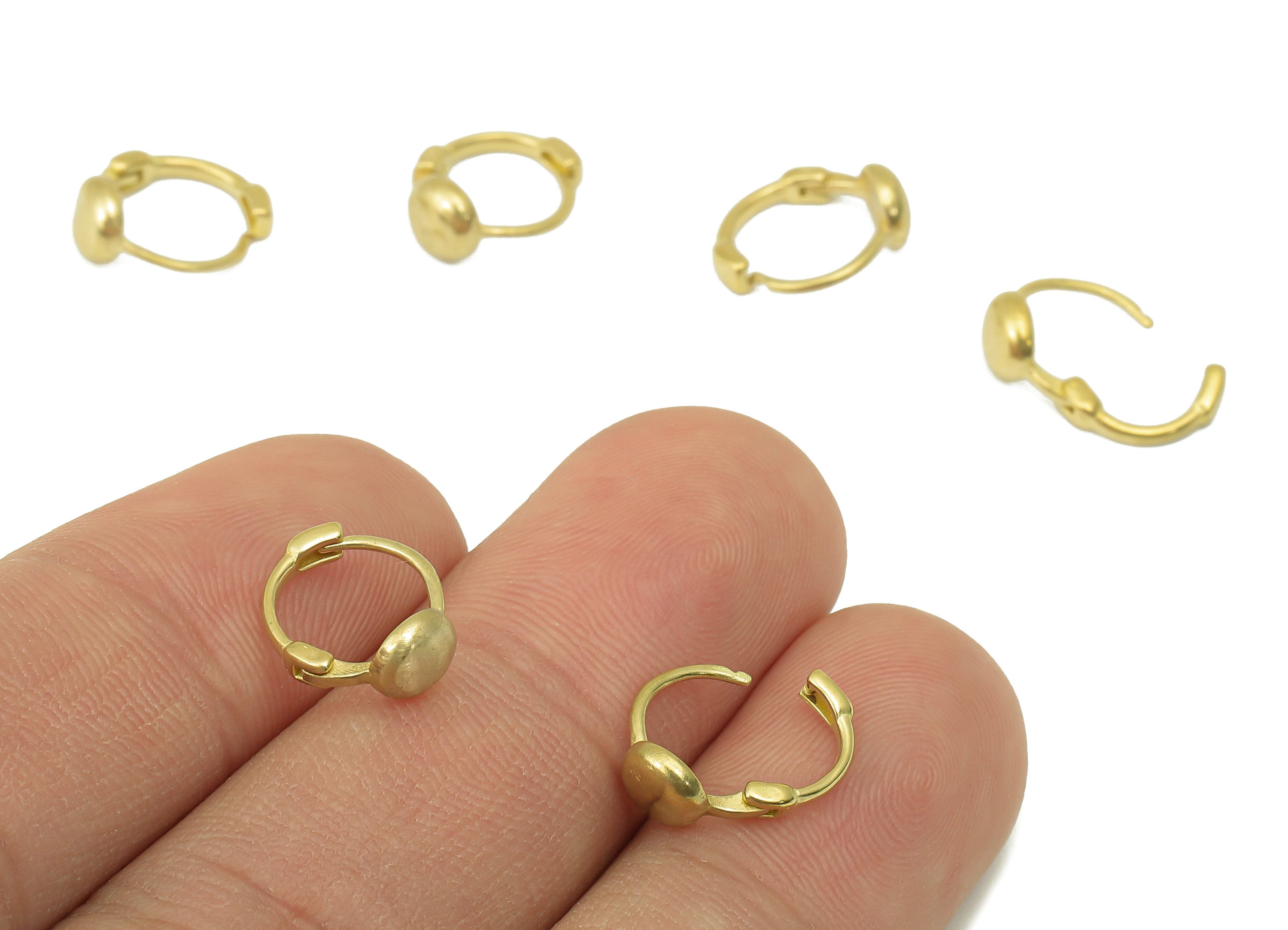 Raw Brass Round Hoop Earring Huggie - Mini Circle Huggies with Open Ring - Small Hoop Earrings - Huggie Hoop -11.12x 9.55x 0.82mm- PP8281 - DOMEDBAZAAR