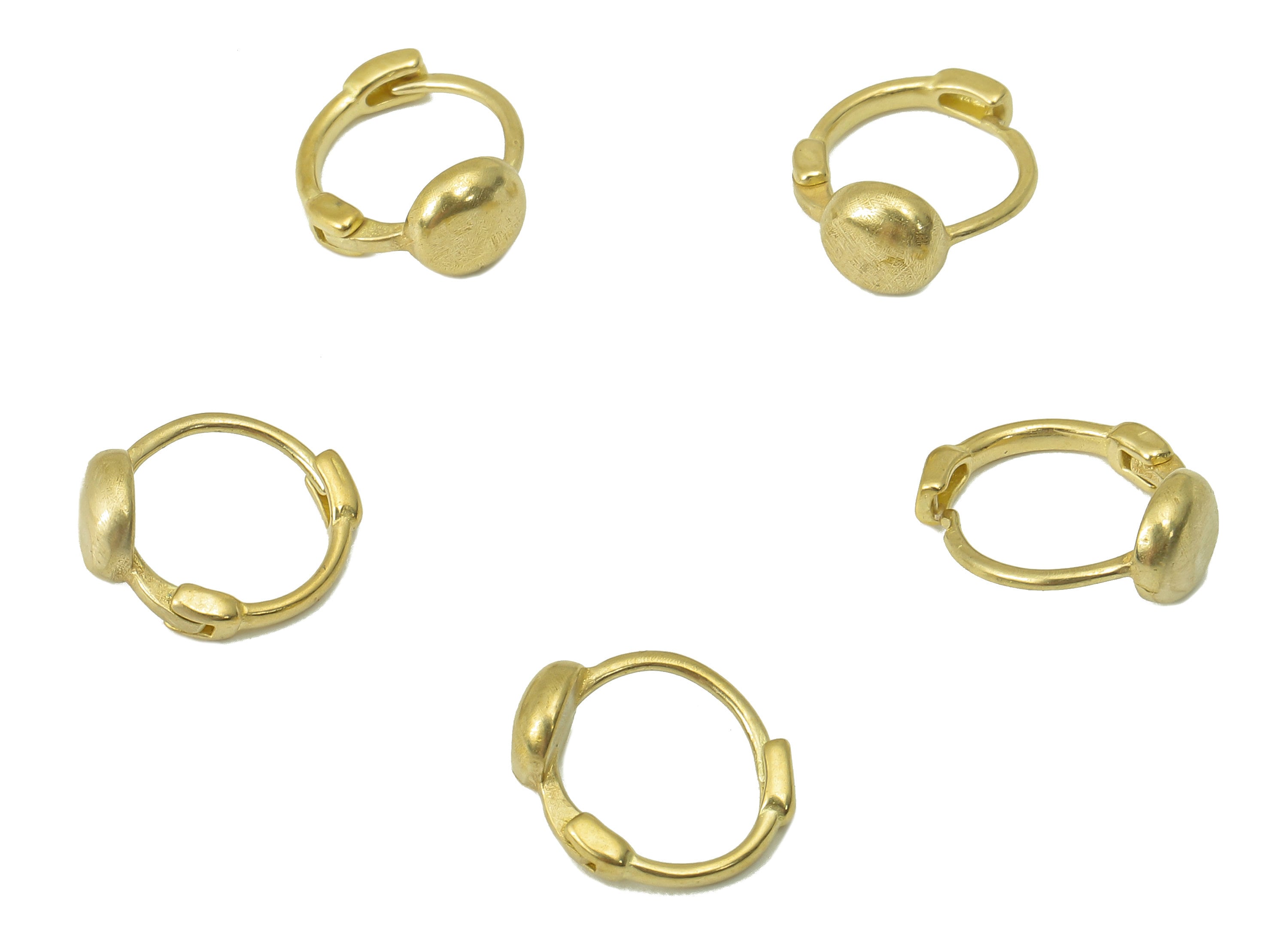 Raw Brass Round Hoop Earring Huggie - Mini Circle Huggies with Open Ring - Small Hoop Earrings - Huggie Hoop -11.12x 9.55x 0.82mm- PP8281 - DOMEDBAZAAR