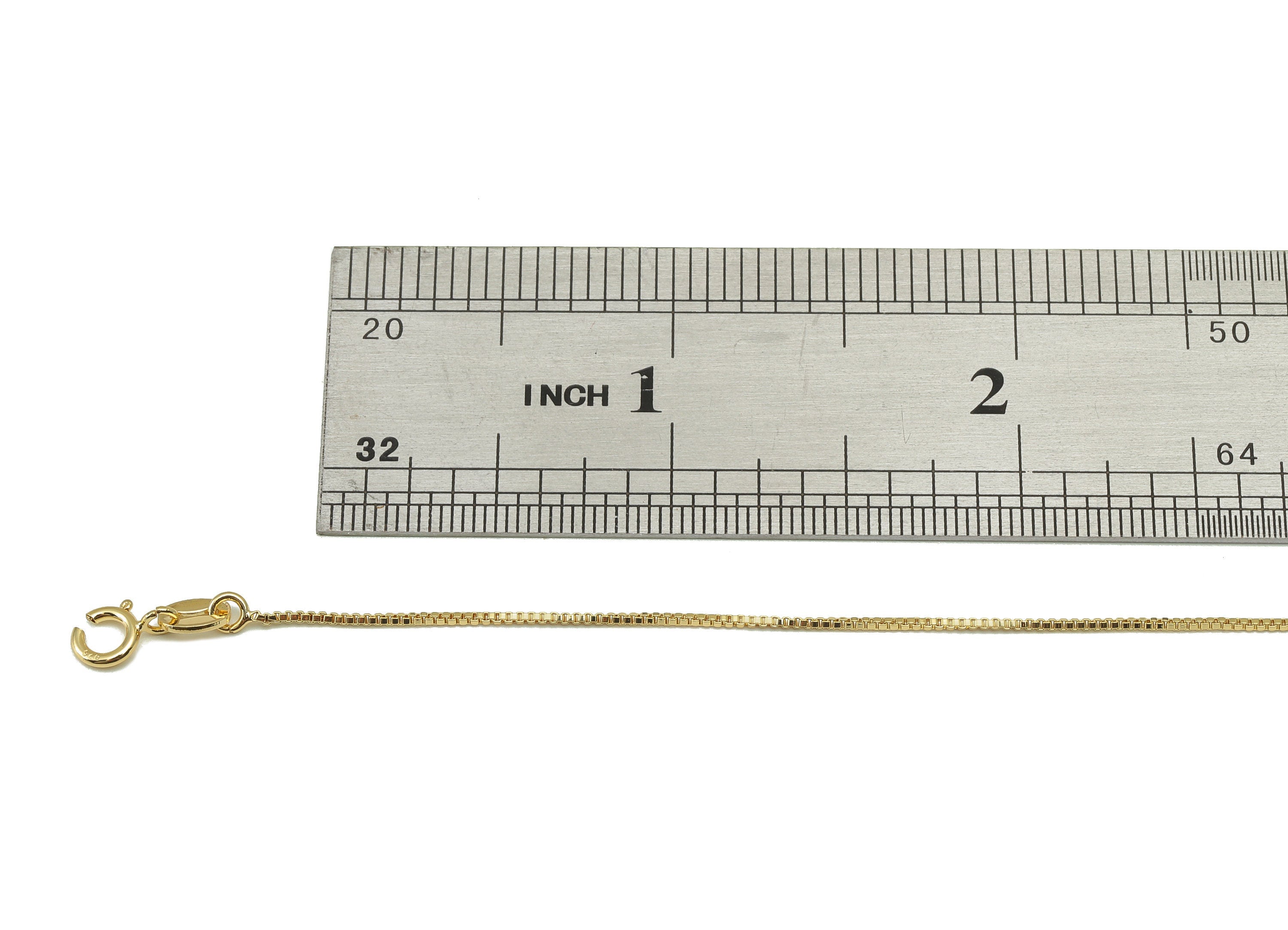 Brass Box Chain Bracelet - Brass Box Chain - Lobster Clasp Bracelet Chain -18K Real Gold Adjustable Chain-Jewelry Making-205x5x0.8mm-RGP6597 - DOMEDBAZAAR