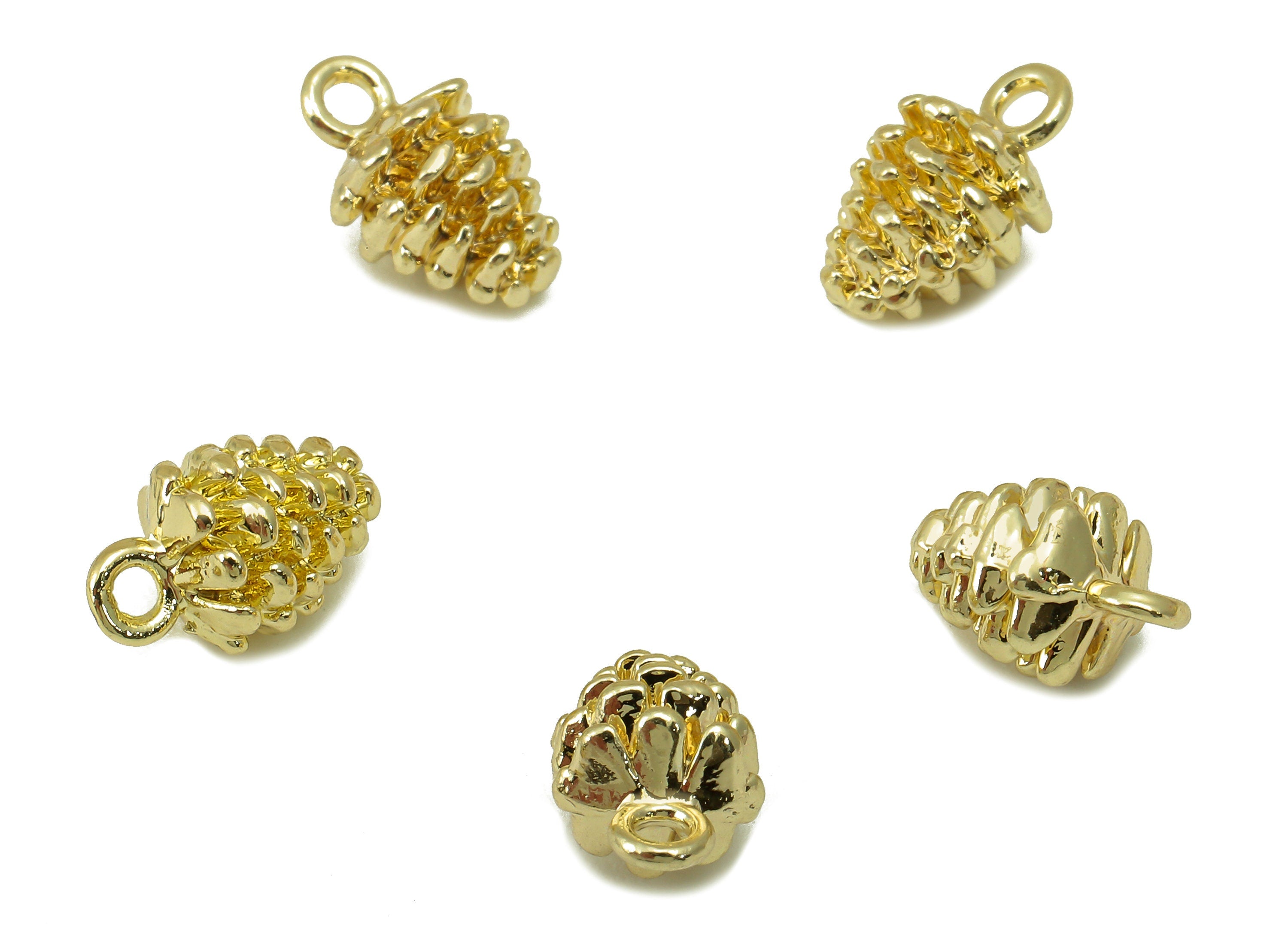 Alloy Pinecone Charm - Zinc Alloy Pine Nut Charm - Pine Nut Pendant - Zinc Alloy Pinecone Charm - KC Gold Tone Plated -11x6.6x 6.6mm- ZZ2043 - DOMEDBAZAAR