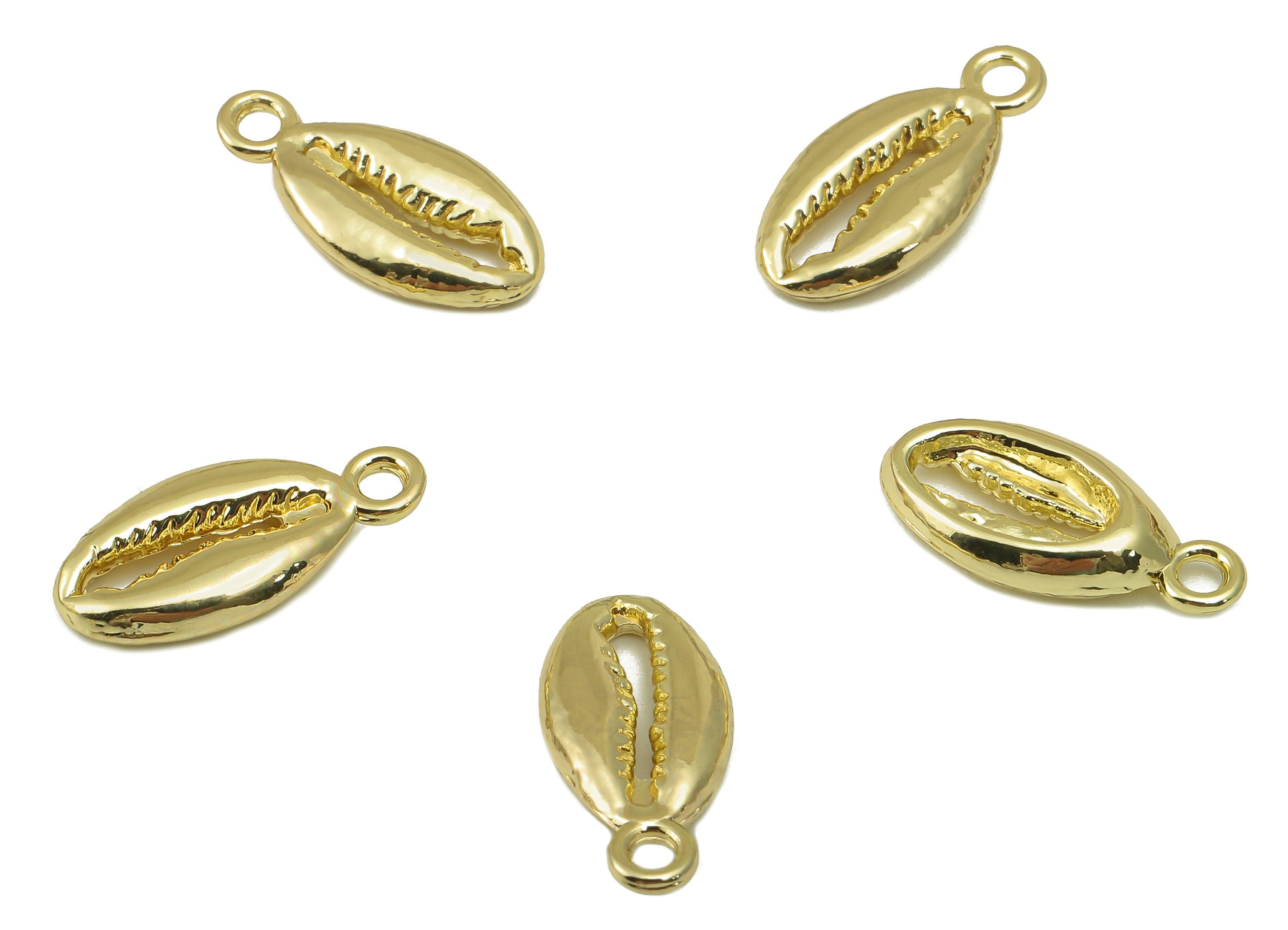 Alloy Lobster Charm - Zinc Alloy Gold Cowrie Charm - Bead Conches -Zinc Alloy Lobster Charm - KC Gold Tone Plated -17.25x8x3mm- ZZ2045 - DOMEDBAZAAR
