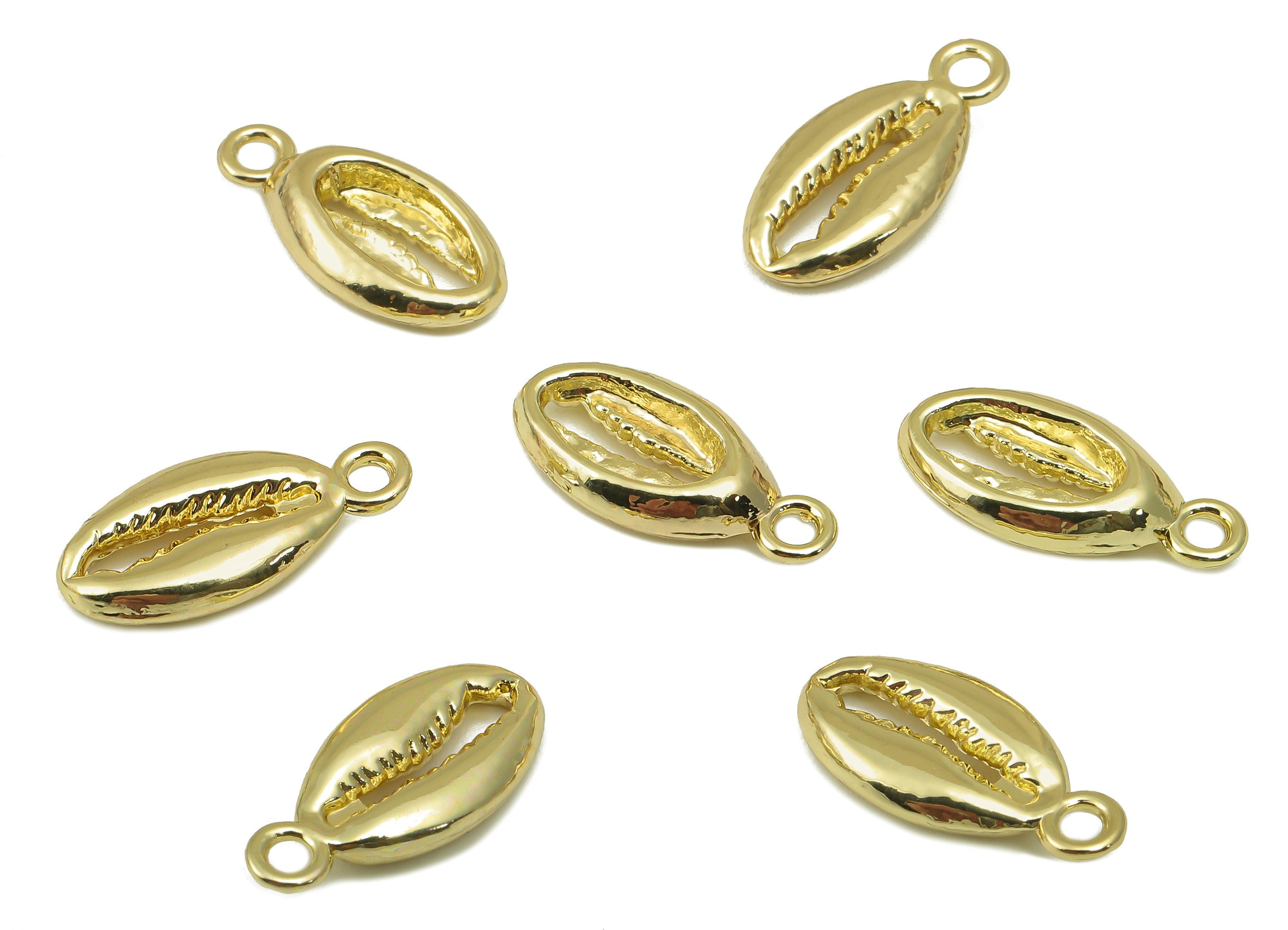 Alloy Lobster Charm - Zinc Alloy Gold Cowrie Charm - Bead Conches -Zinc Alloy Lobster Charm - KC Gold Tone Plated -17.25x8x3mm- ZZ2045 - DOMEDBAZAAR