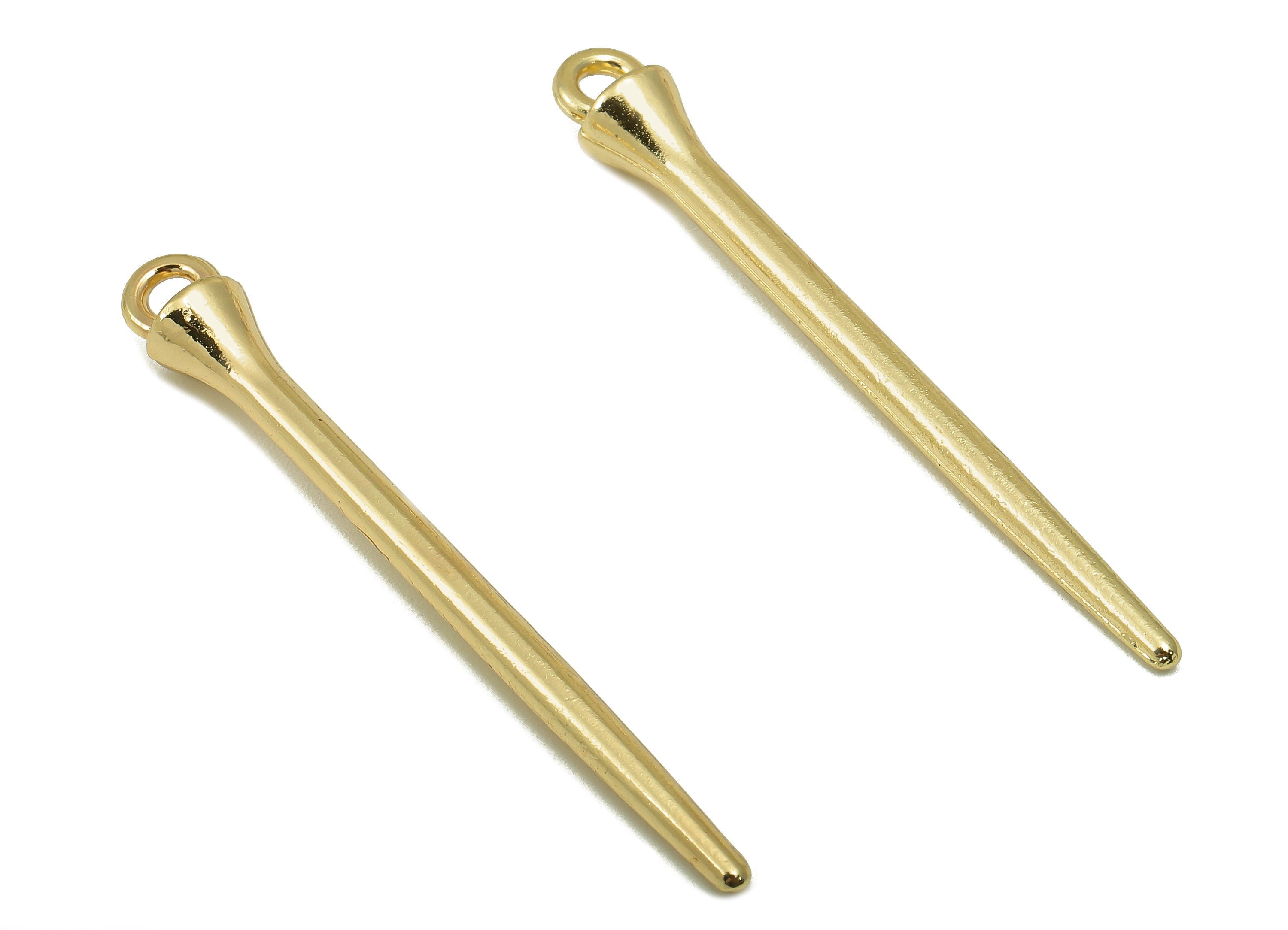 Alloy Spike charm - Zinc Alloy Spikes Pendant - Long Bar Earring charm - Zinc Alloy Long Bar charm- KC Gold Tone Plated-49.6x6x2.6mm- ZZ2052 - DOMEDBAZAAR