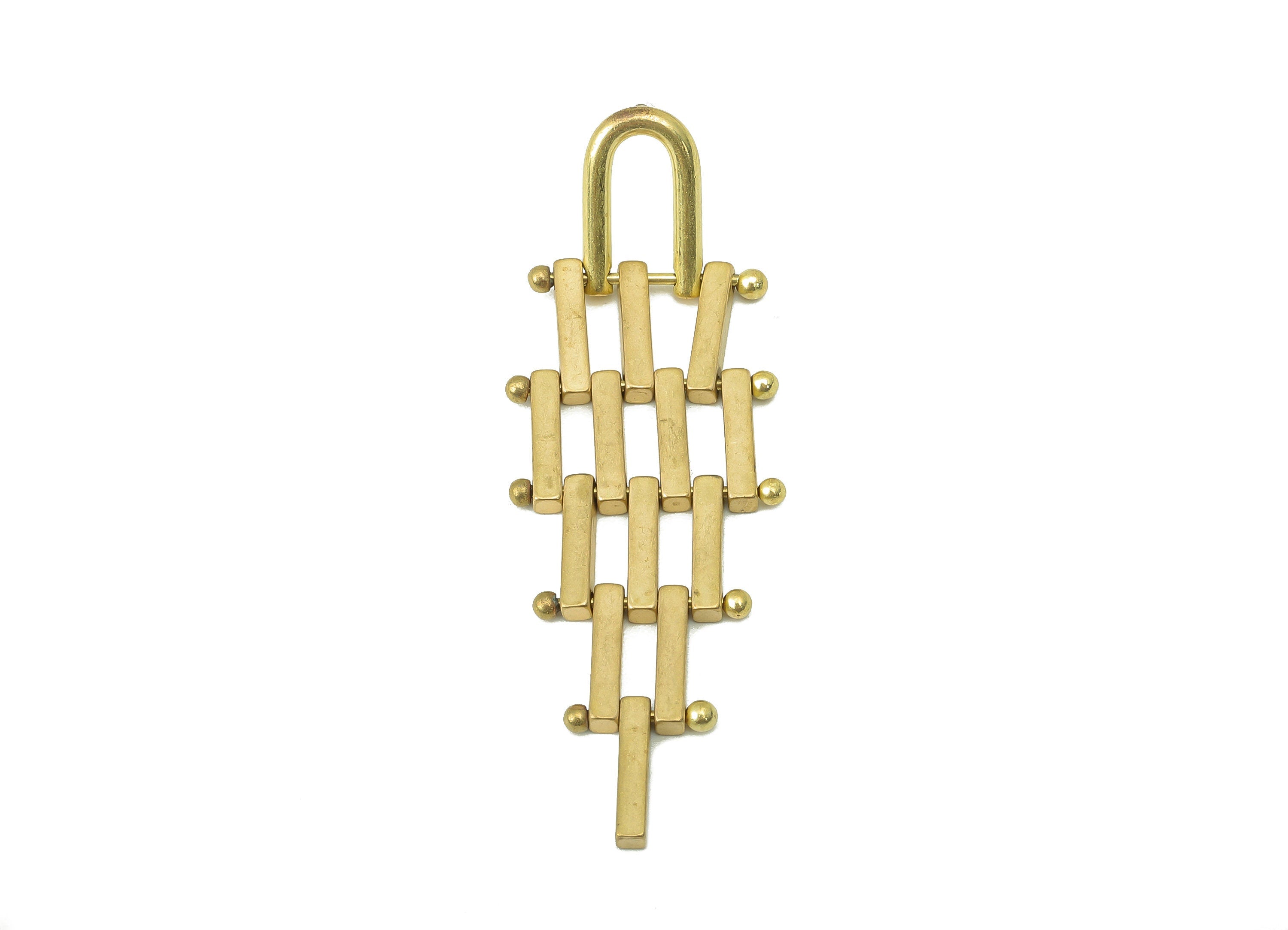 Raw Brass Ladder Stud Earring - Brass Rectangle Earring Stud and Hanging Ladder Earring Post -Jewelry Making- 53.65x 18.34x 1.91mm- PP8324 - DOMEDBAZAAR