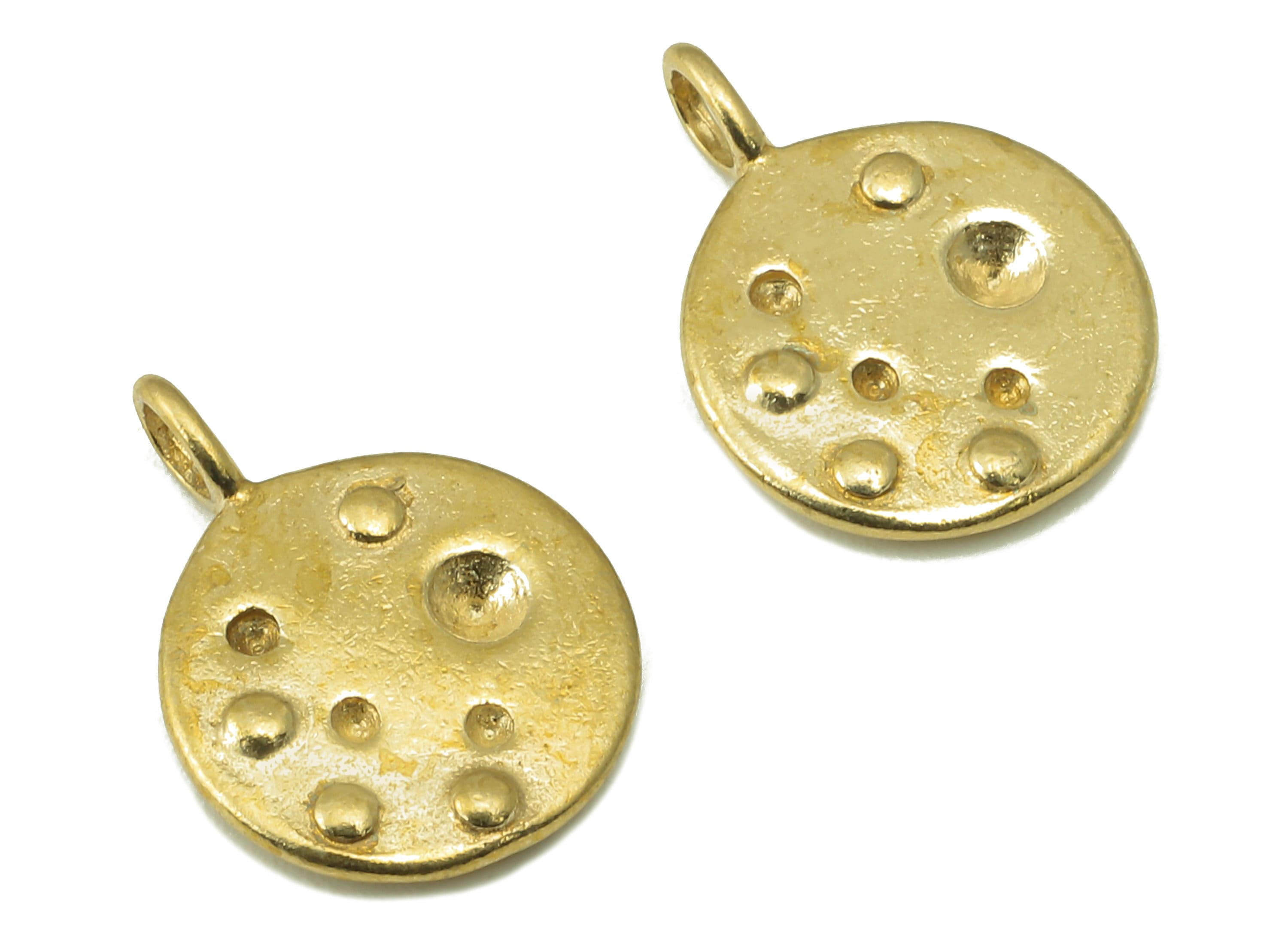 Raw Brass Round   Pendant-Raw Brass  Pendant Necklace Connector -Jewelry Making Supplies-15.9 x 11.69x 1.99mm-PP8390 - DOMEDBAZAAR