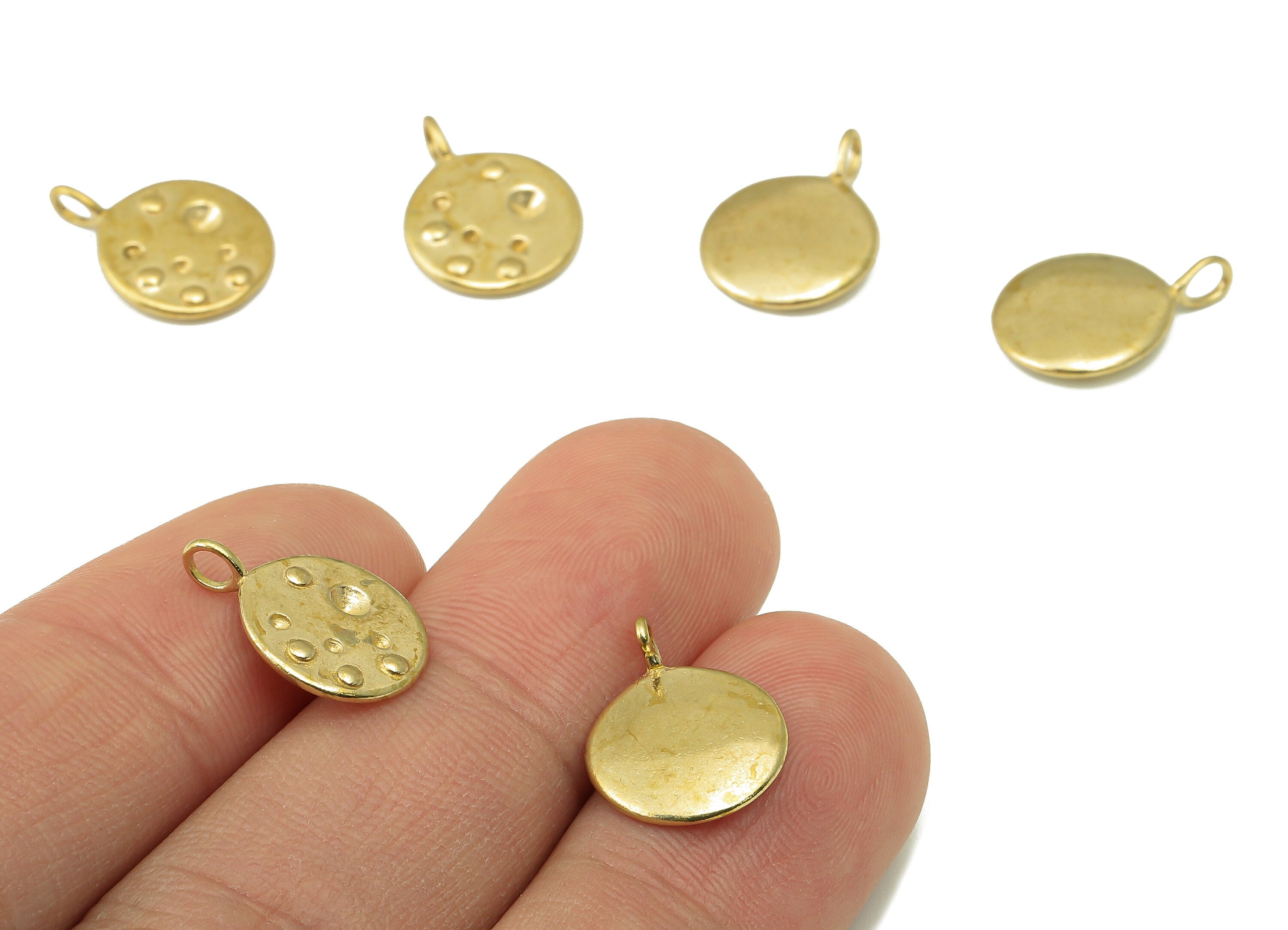 Raw Brass Round   Pendant-Raw Brass  Pendant Necklace Connector -Jewelry Making Supplies-15.9 x 11.69x 1.99mm-PP8390 - DOMEDBAZAAR