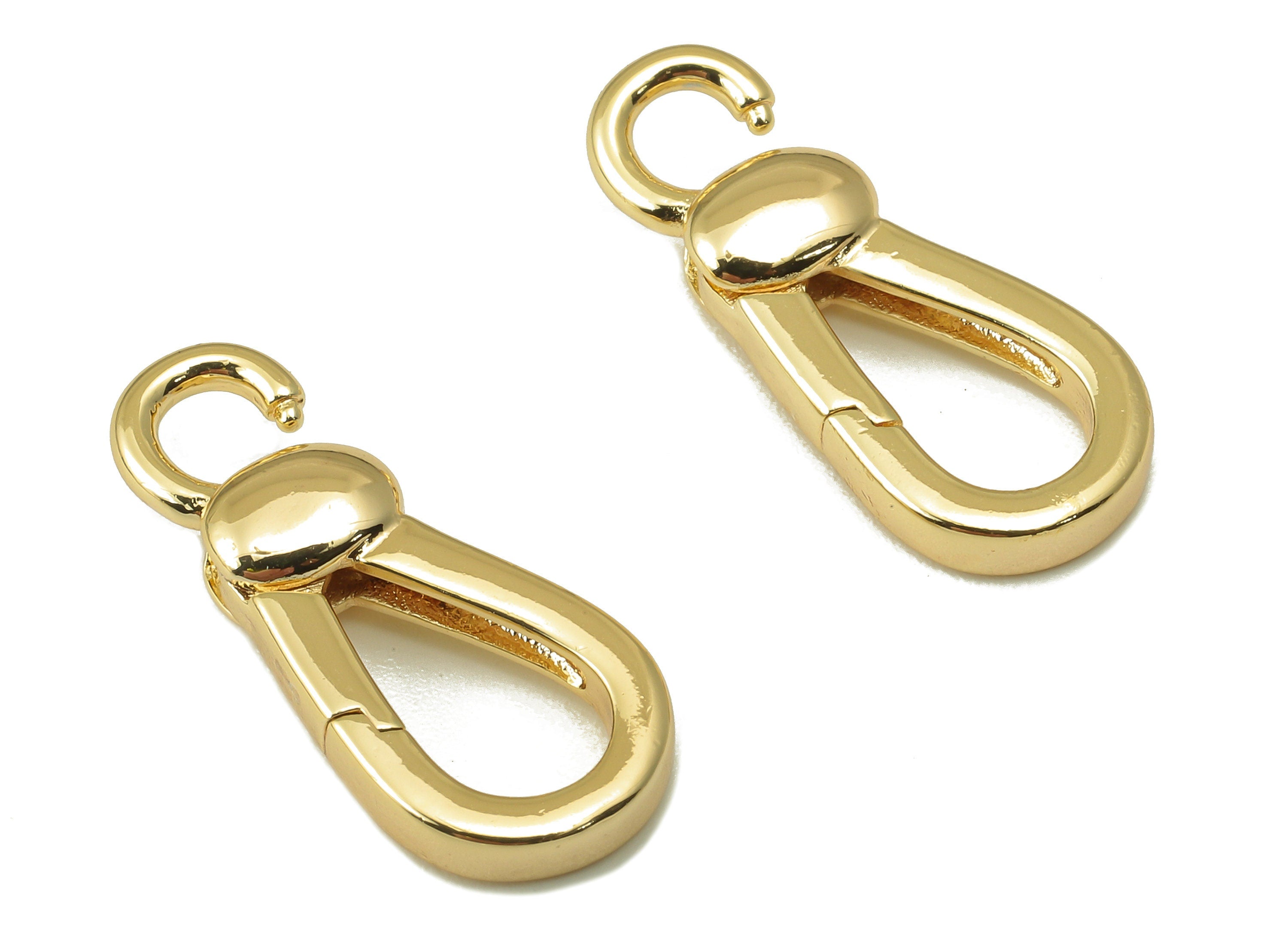 Brass Shaped Lobster Clasp- Brass Necklace Clasp-Chain Connector-18K Real Gold Plating-Jewelry Making-22.32 x 9.37 x 2.63mm- RGP6121 - DOMEDBAZAAR