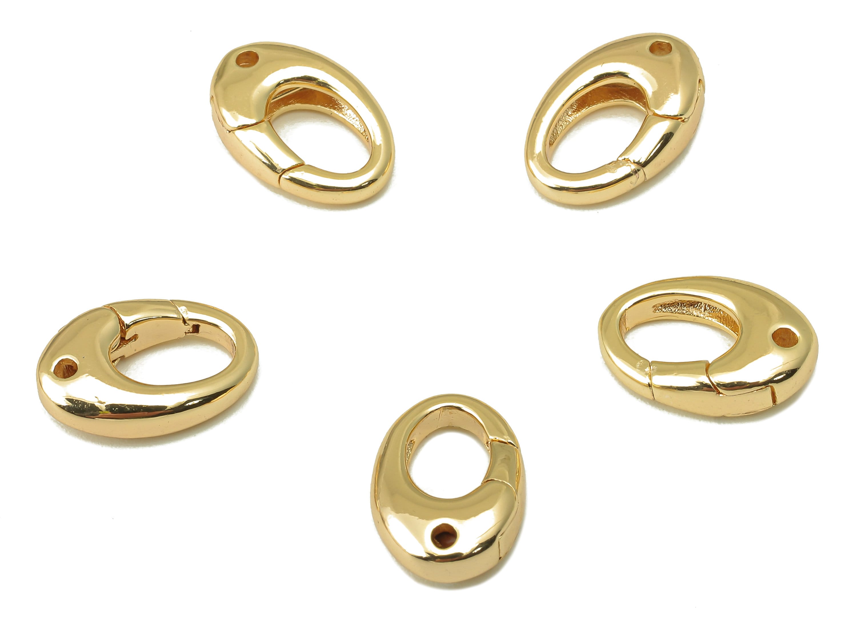 Brass Lobster Clasp-Brass Necklace Clasp-Chain Connector- O Shaped Clasp - 18K Real Gold Plating-Jewelry Making-13.58x 8.82x 3.8mm- RGP6123 - DOMEDBAZAAR