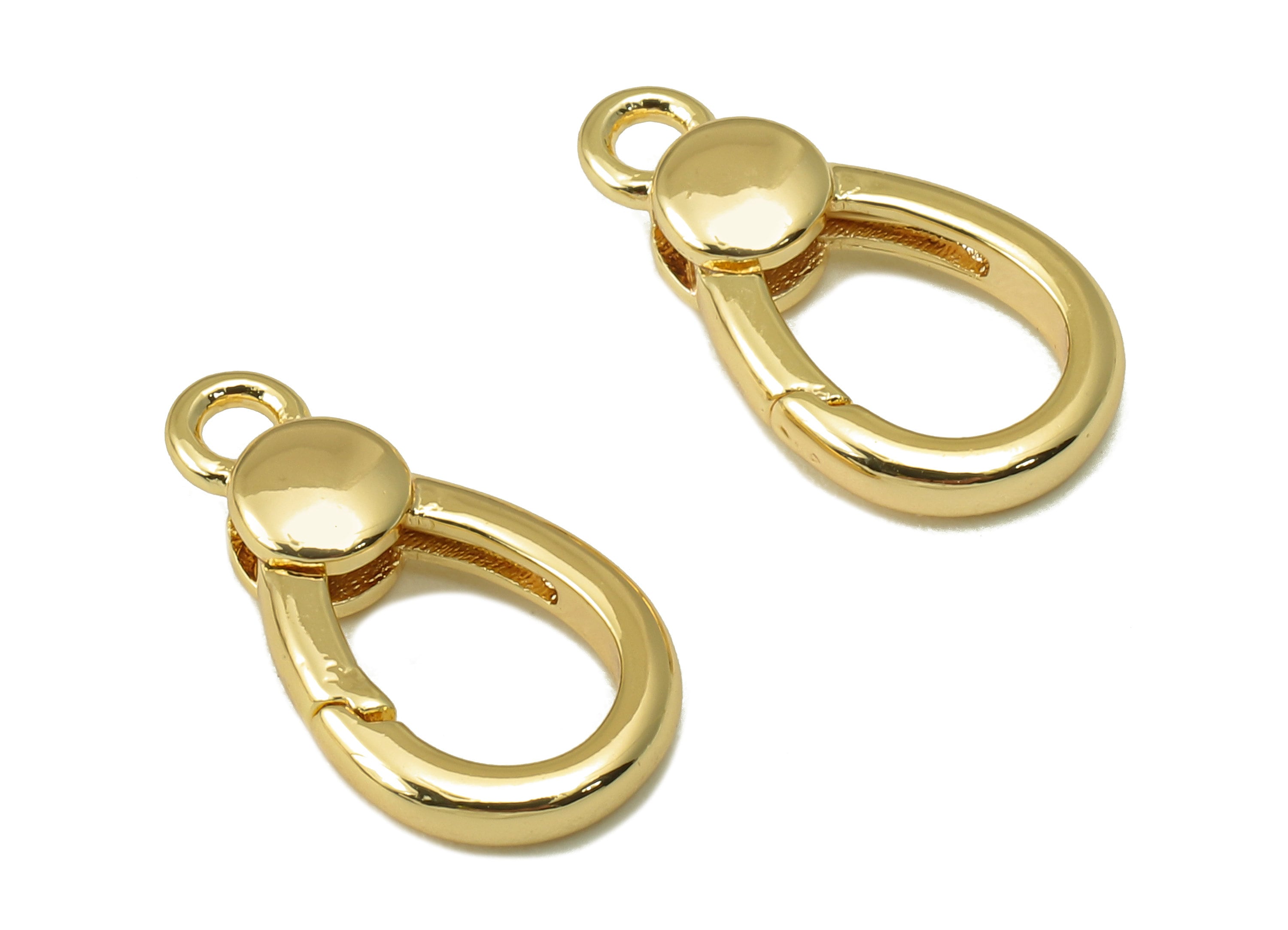 Brass Oval Shaped Lobster Clasp- Brass Necklace Clasp-Chain Connector-18K Real Gold Plating-Jewelry Making-13.45 x 8.23 x 4.03mm- RGP6130 - DOMEDBAZAAR
