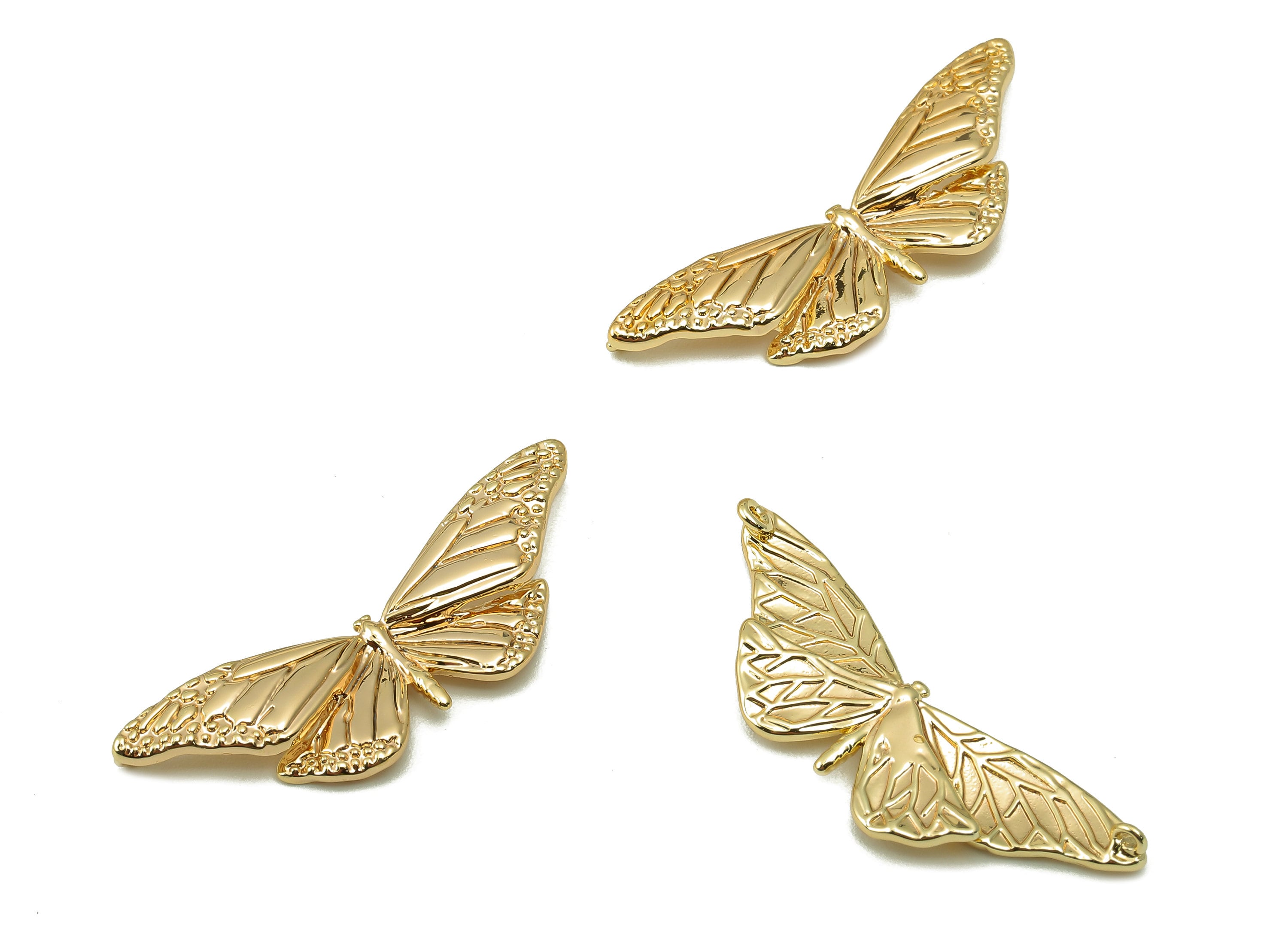 Brass Butterfly Earrings- Brass Butterfly Charm-Necklace Connector-Butterfly Necklace-Jewelry Supplies-33.87x 10.83x 1.49mm-RGP6139 - DOMEDBAZAAR