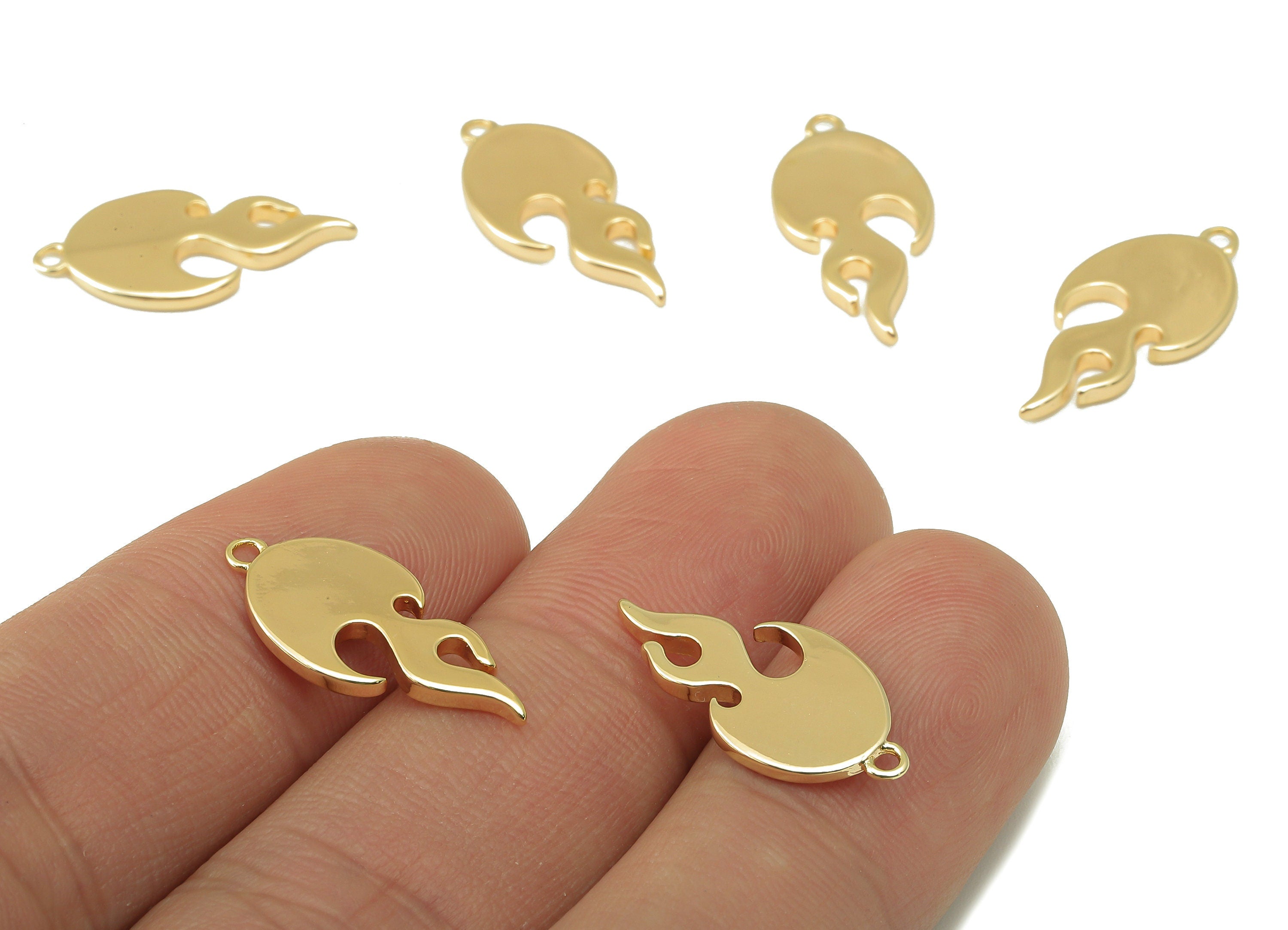 Brass Textured Flame pendant-Brass Textured Necklace-Burning Earring Pendant-DIY Jewelry Making Supplies-20.88x 9.96x 1.66mm-RGP6183 - DOMEDBAZAAR