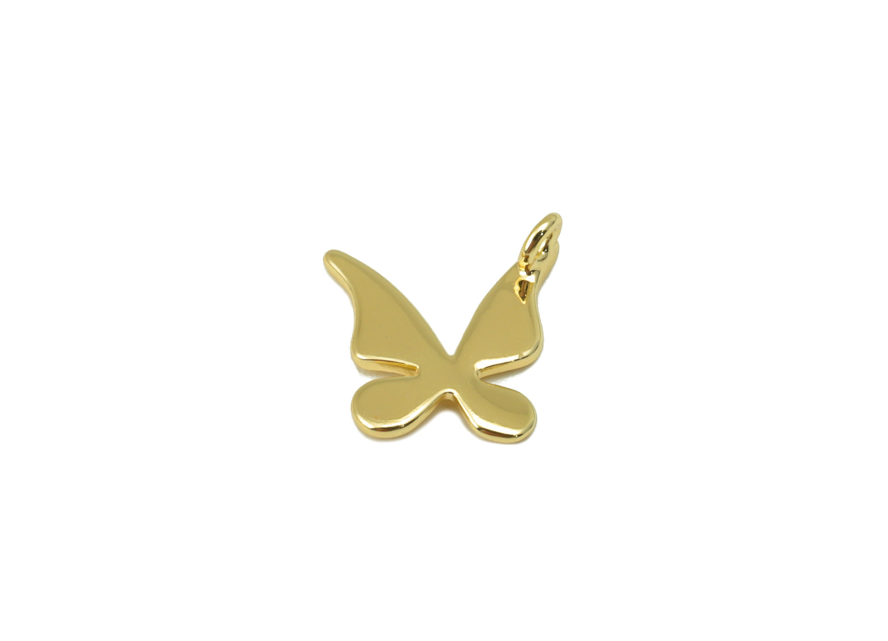 Brass Butterfly Charm - Brass Mini Butterfly Charm- Animal Earring Charm - For Necklace - 18K Real Gold Plated - 10.66x 9.9x 1.01mm- RGP6248 - DOMEDBAZAAR