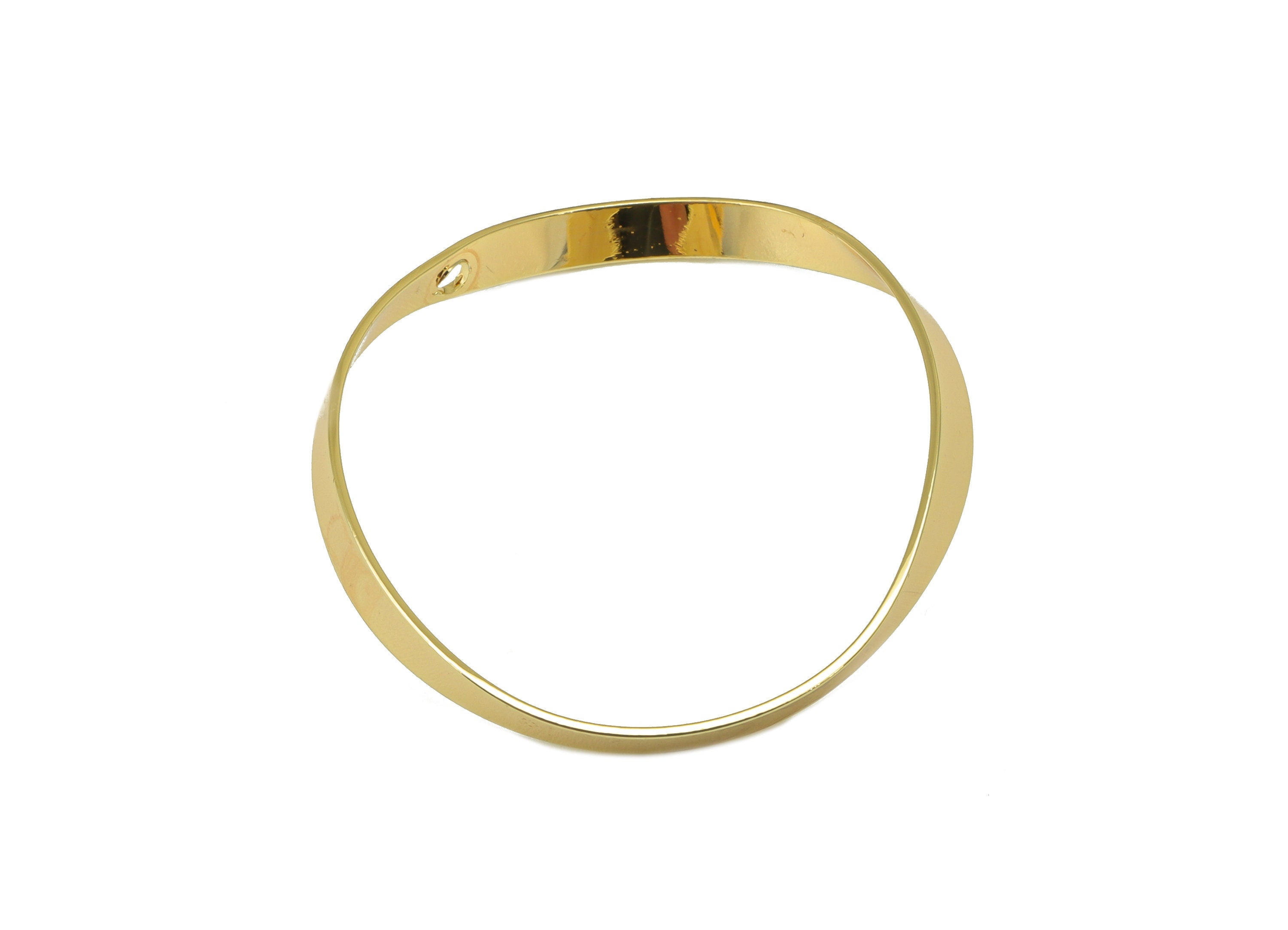 Brass Bent Hoop Charm - Brass Wavy Earring Charm - Bent Ring Earring Charm - Jewelry Making - 18K Real Gold Plated - 33x27.7x 1mm - RGP6336 - DOMEDBAZAAR