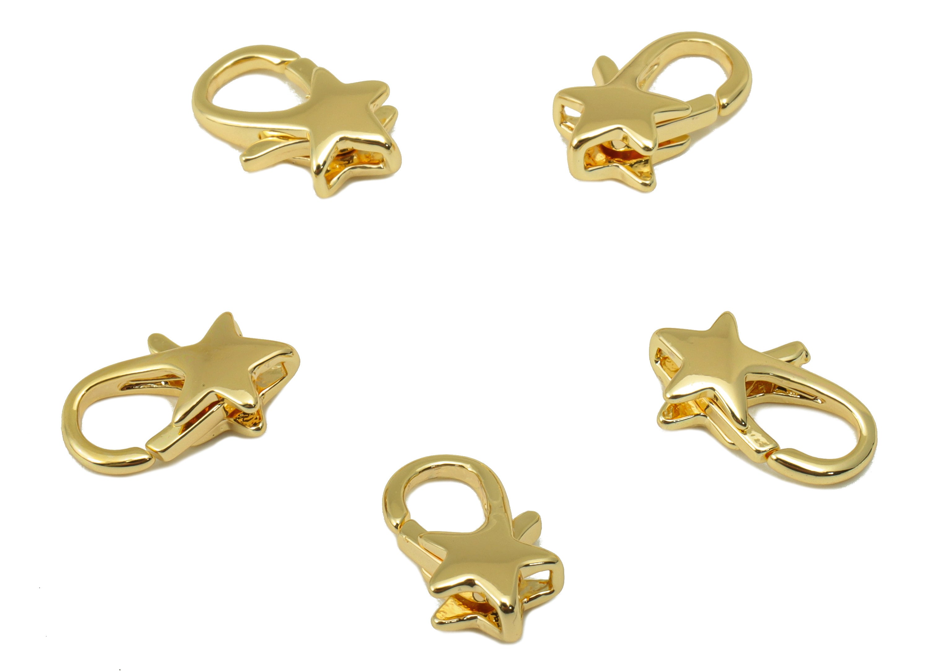 Brass Lobster Clasp - Brass Star Clasp -Gold Mini Star Clasp - For Necklace - For Bracelet- 18K Real Gold Plated - 12x 7.59x 3.59mm- RGP6355 - DOMEDBAZAAR