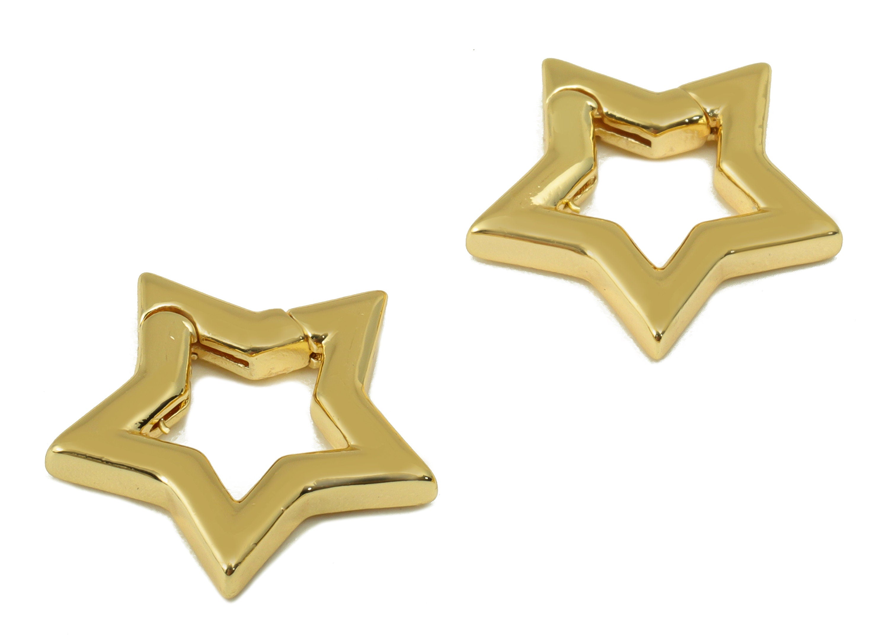 Brass Star Lobster Claw - Brass Non Trigger Clasps - Brass Star Clasp - For Necklace - 18K Real Gold Plated - 16.04x 16.36x 2.58mm - RGP6358 - DOMEDBAZAAR
