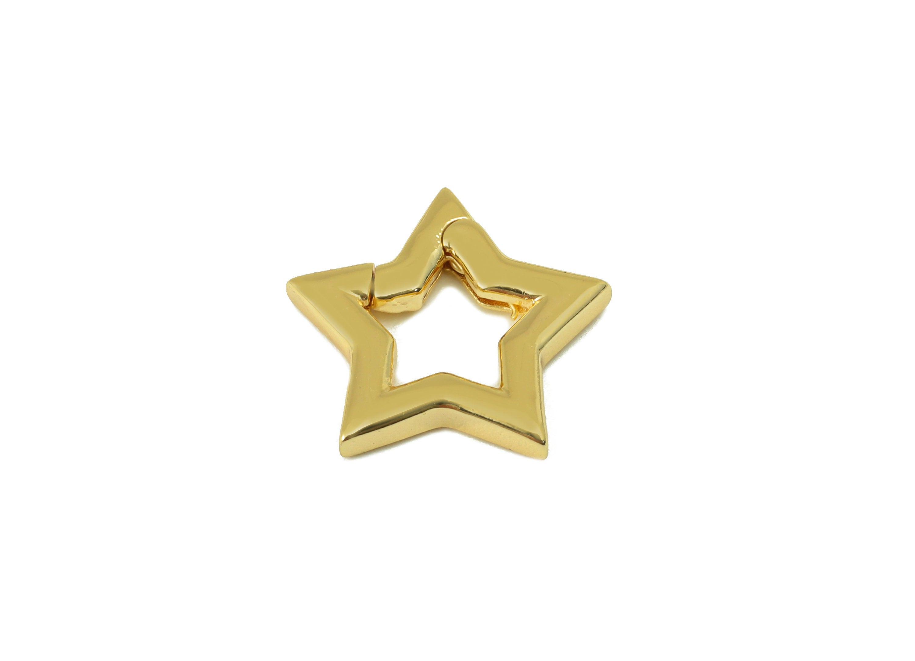 Brass Star Lobster Claw - Brass Non Trigger Clasps - Brass Star Clasp - For Necklace - 18K Real Gold Plated - 16.04x 16.36x 2.58mm - RGP6358 - DOMEDBAZAAR