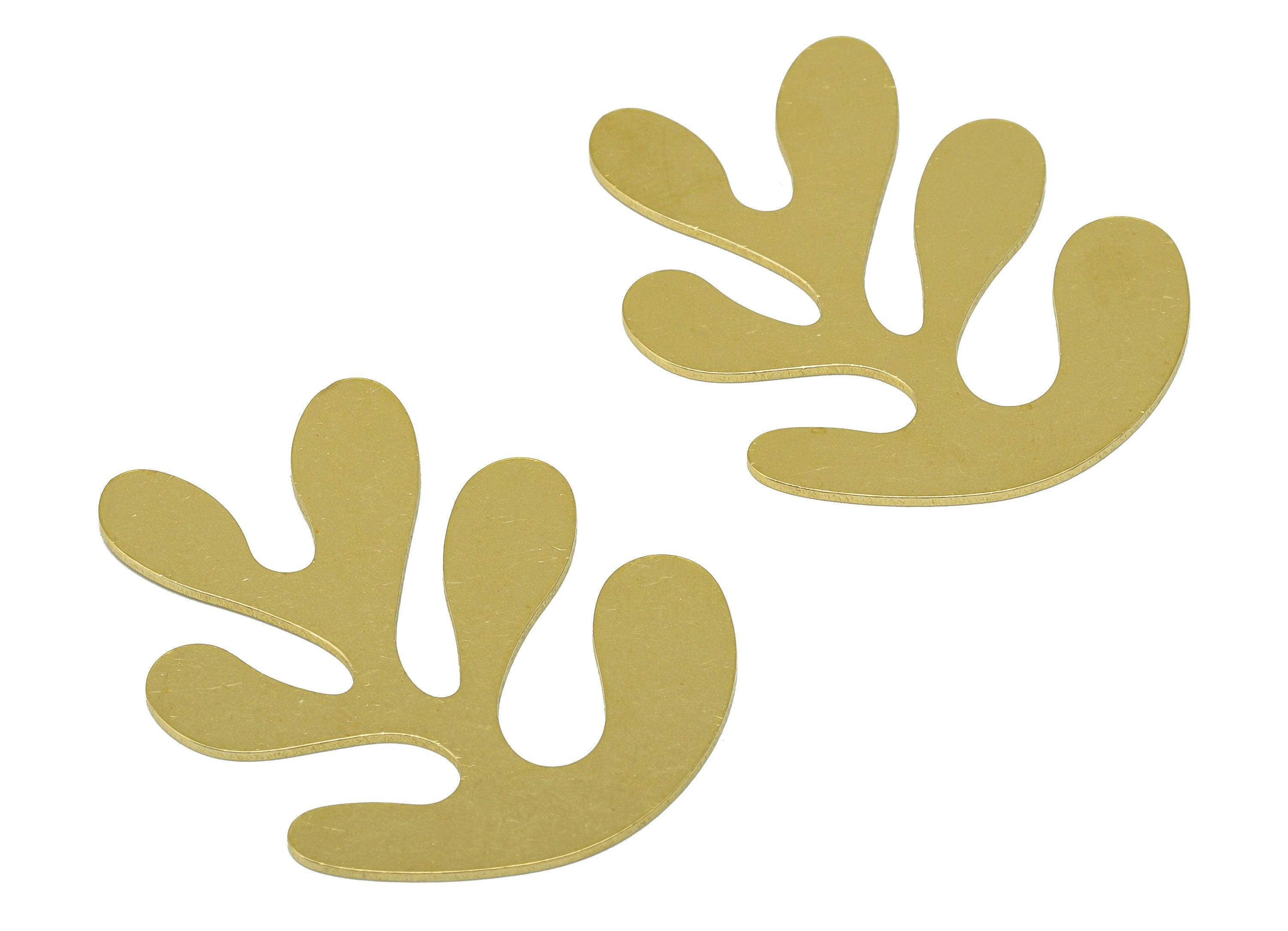 Brass Earring Charms - Raw Brass Leaf Charm- Brass Botanical Charm - DIY Jewelry Making Supplies - 36.28 x 29.58 x 0.7mm- PP4742B - DOMEDBAZAAR