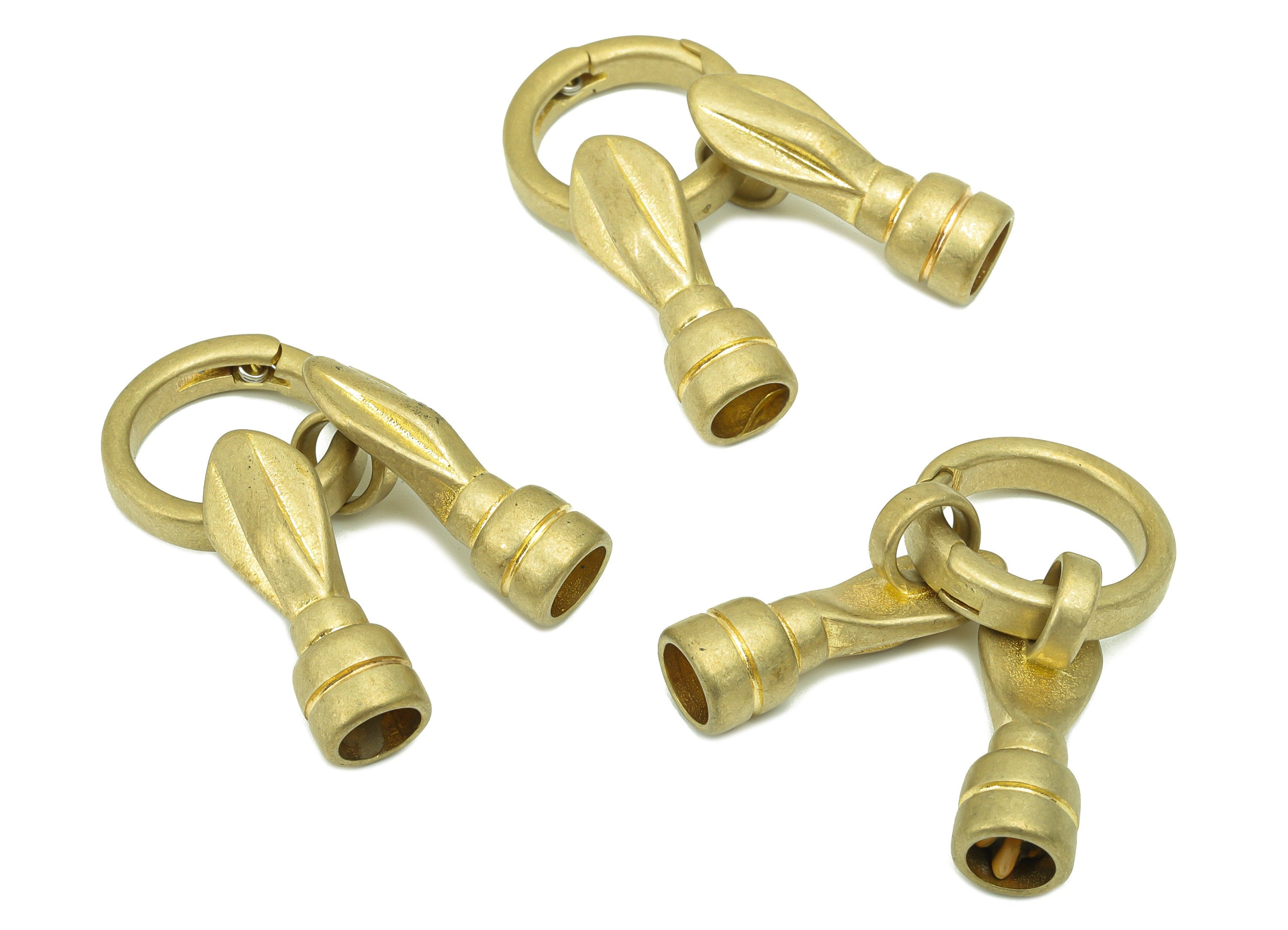 Brass Round Carabiner -Raw Brass Round Clasp-For Necklaces And Bracelets -Jewelry Making -58x38 x4.07mm-PP8453 - DOMEDBAZAAR
