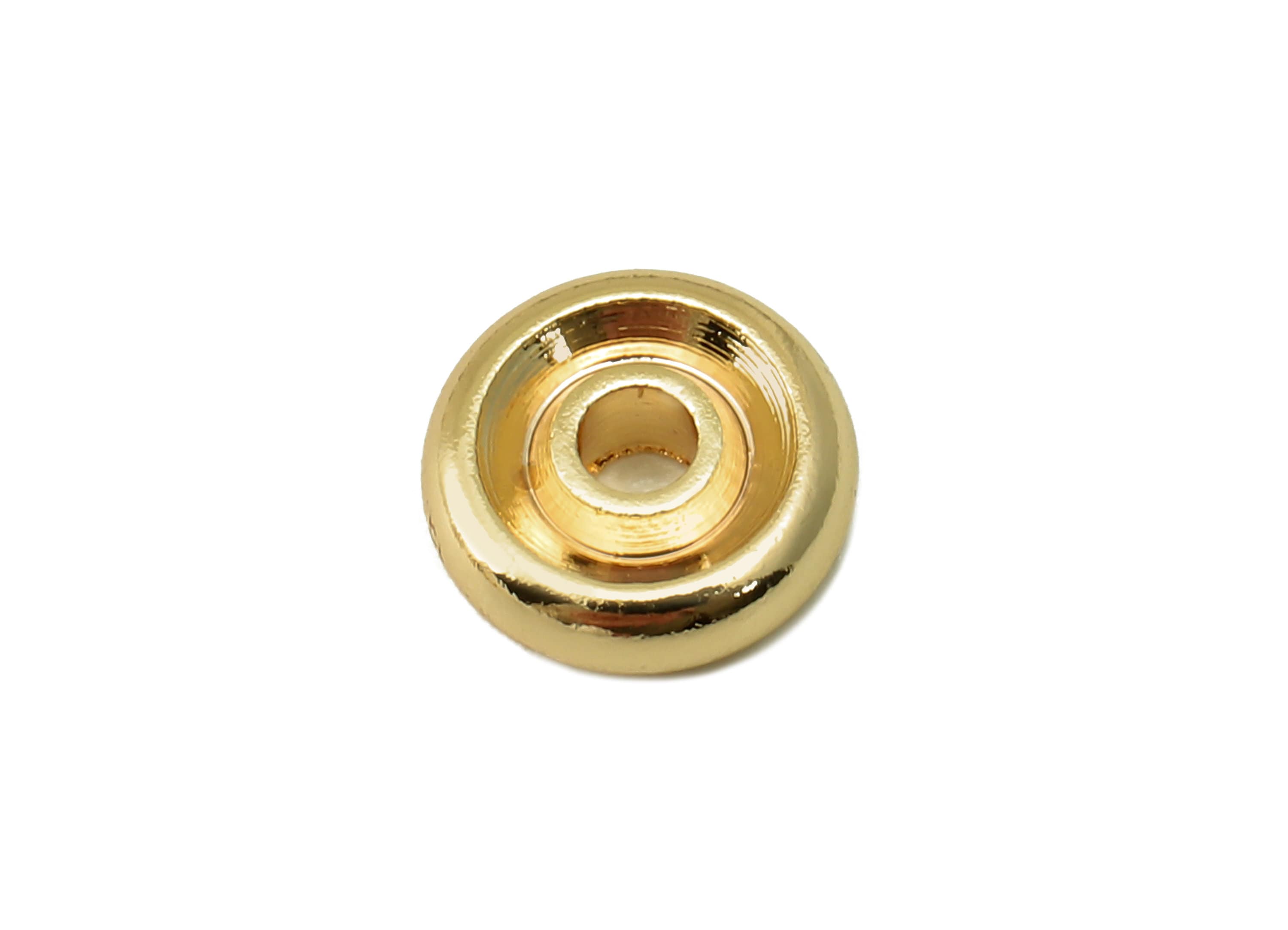 Brass Spacer Beads - Brass Gold Donut Spacer Beads - 18K Gold Plated Flat Round Spacer Beads - Jewelry Making - 7.8x 7.8 x 2.5mm- RGP6046-8 - DOMEDBAZAAR